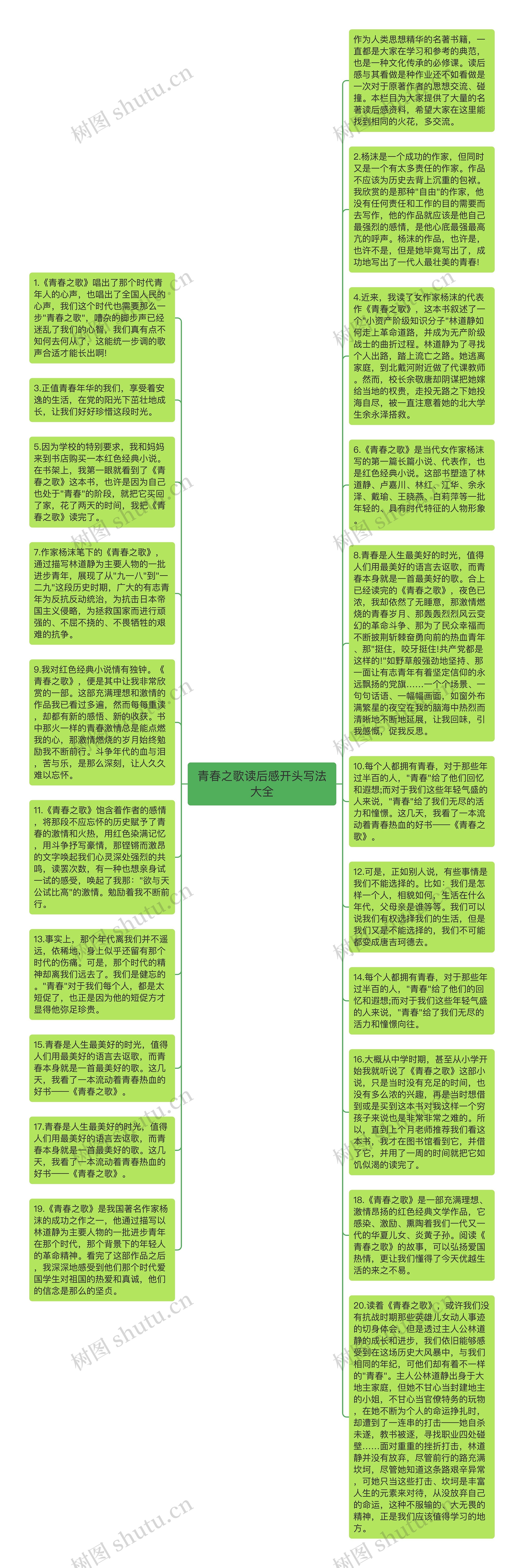 青春之歌读后感开头写法大全