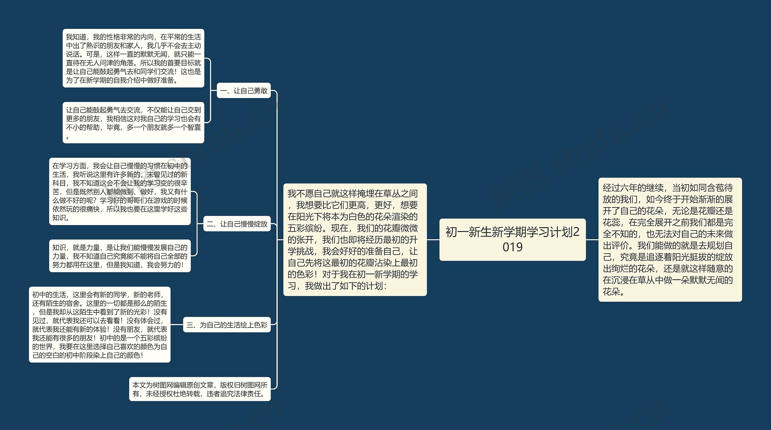 初一新生新学期学习计划2019思维导图