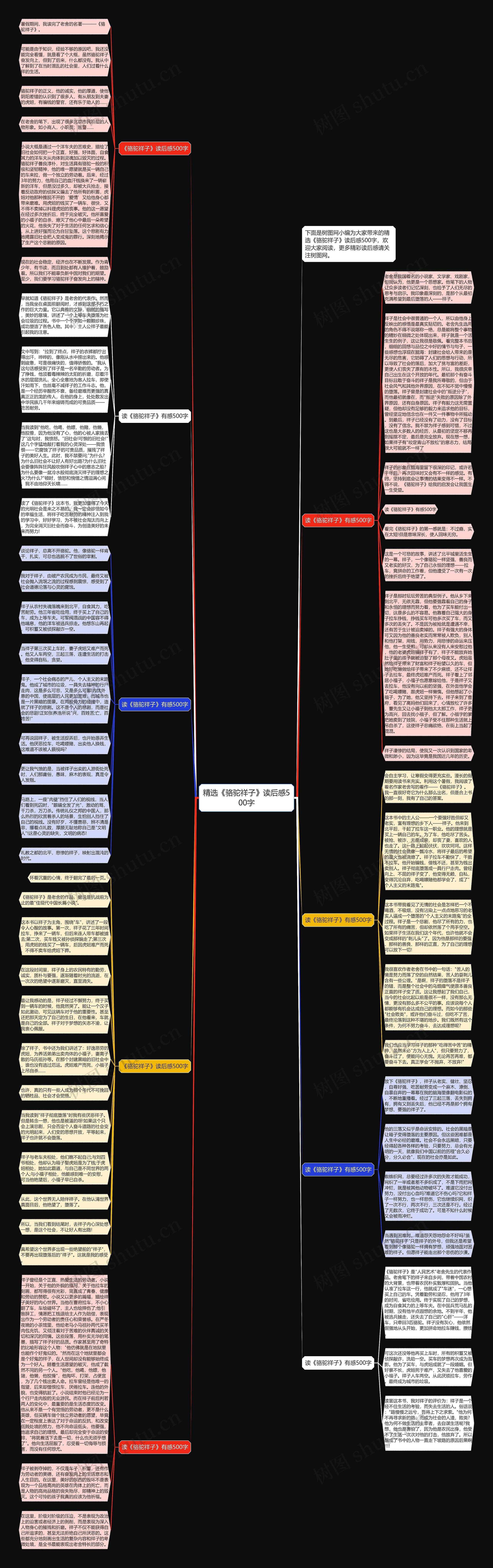 精选《骆驼祥子》读后感500字思维导图