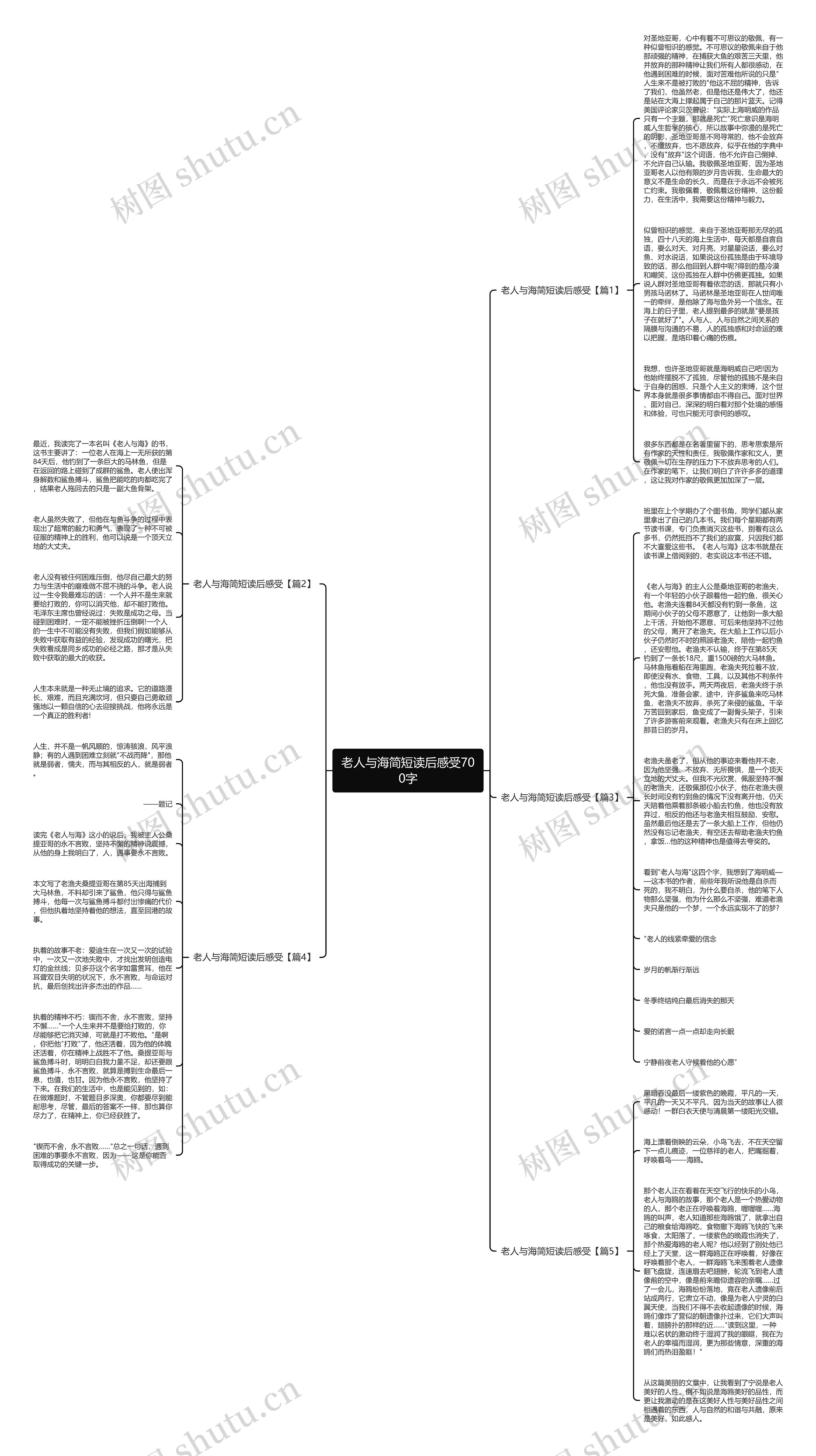老人与海简短读后感受700字思维导图