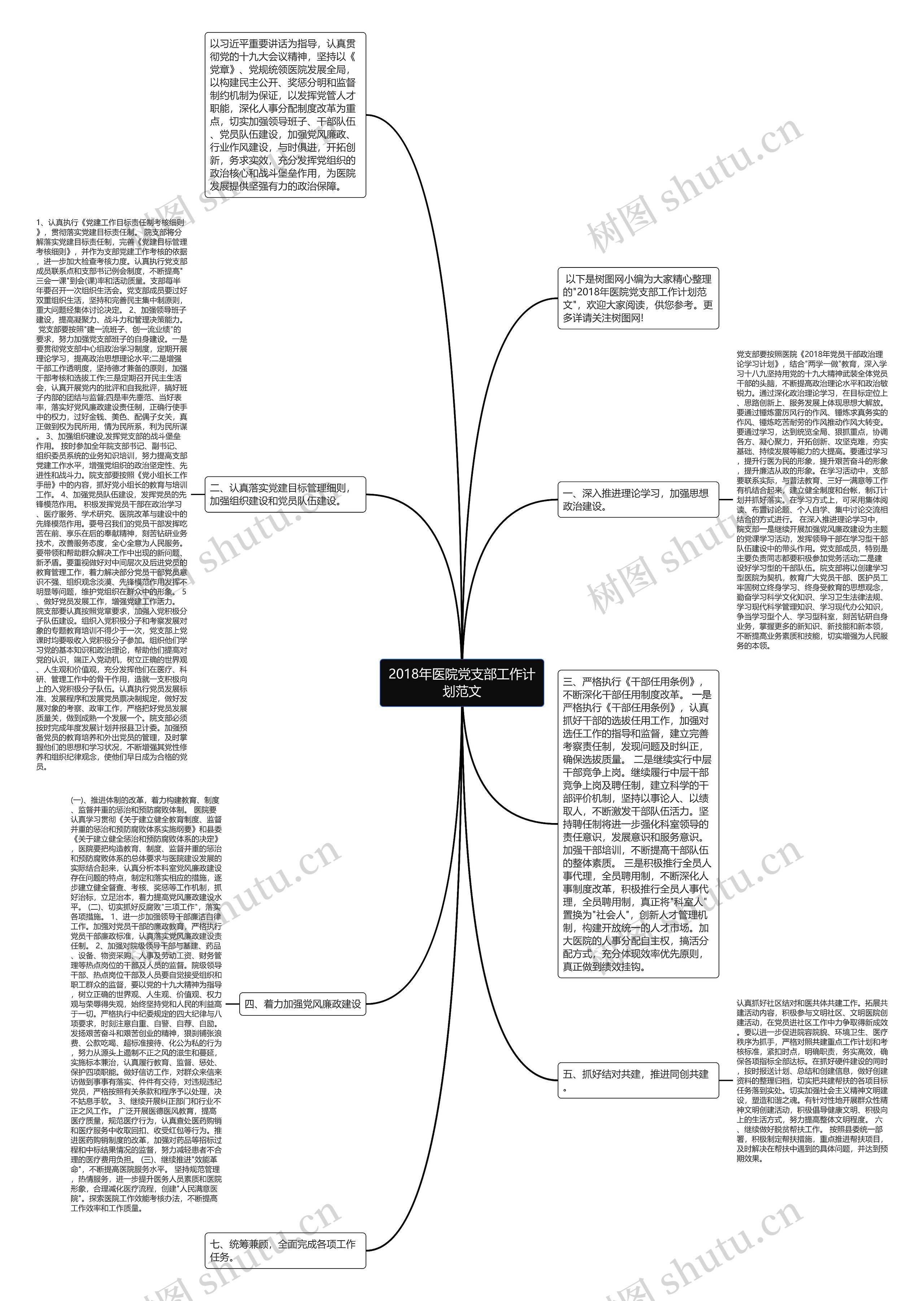 2018年医院党支部工作计划范文思维导图