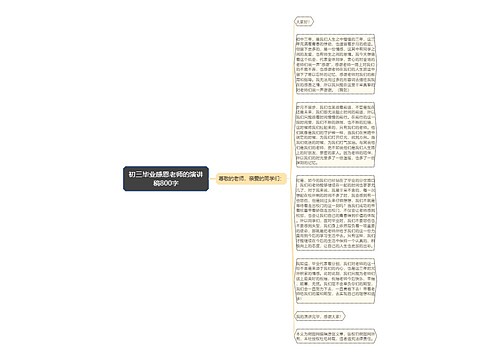 初三毕业感恩老师的演讲稿800字