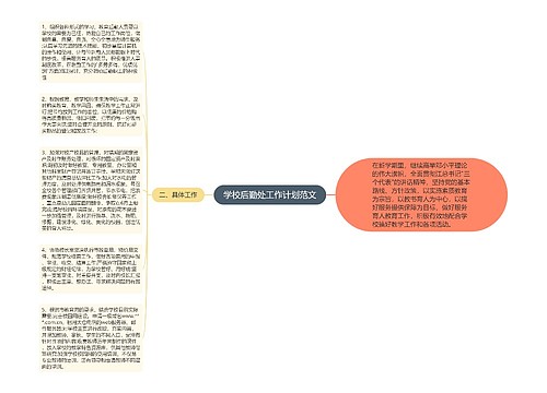 学校后勤处工作计划范文