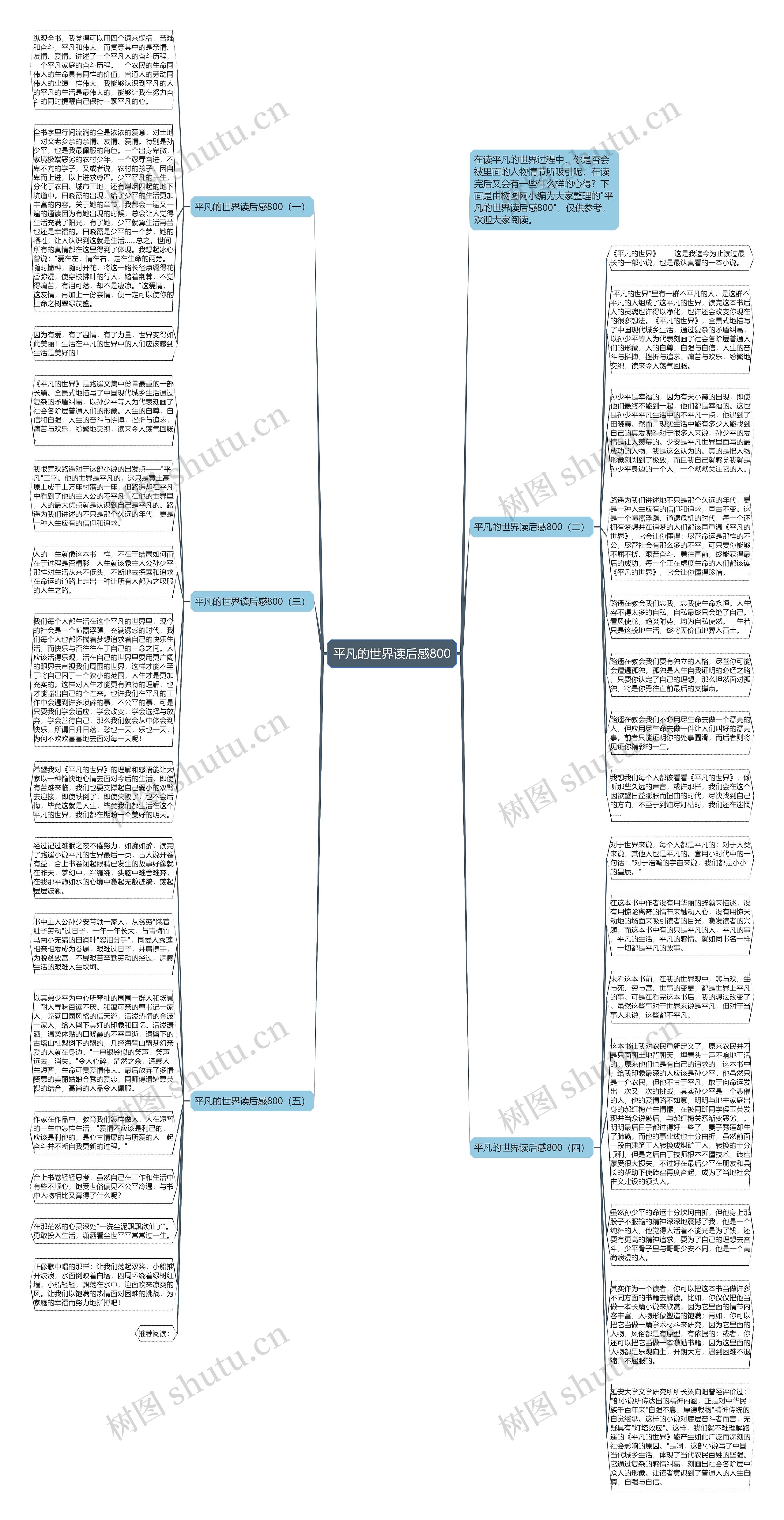 平凡的世界读后感800思维导图