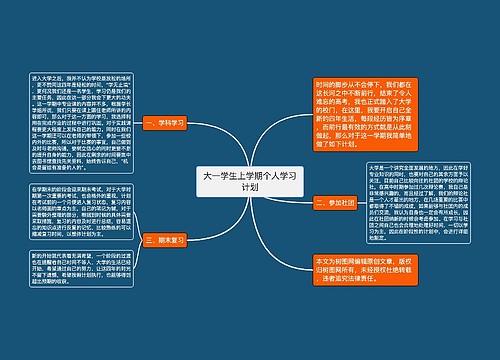 大一学生上学期个人学习计划