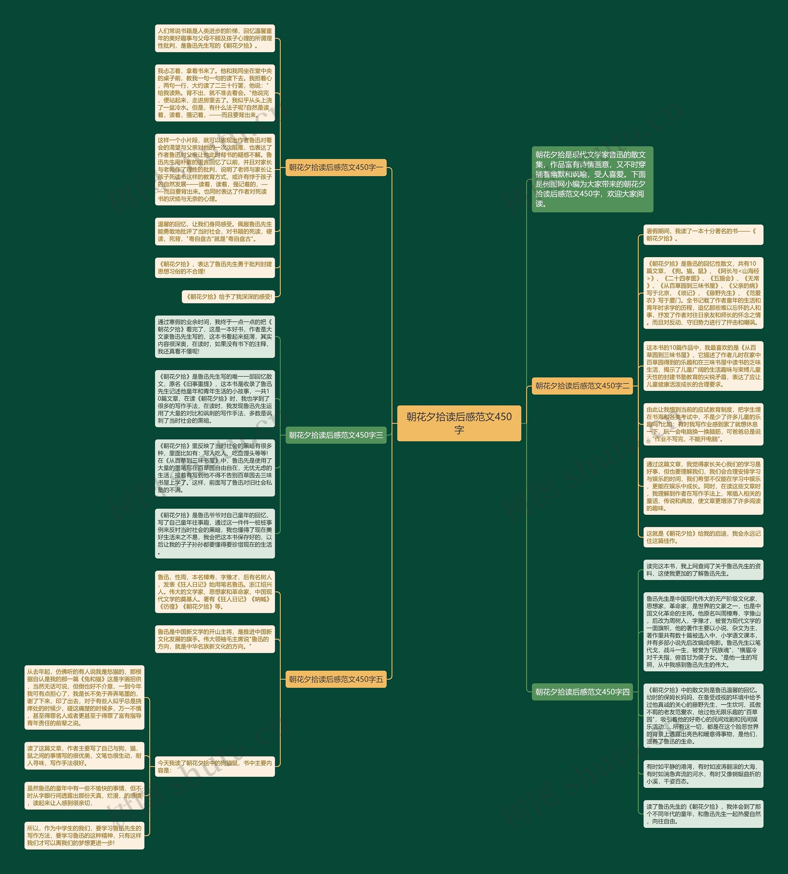 朝花夕拾读后感范文450字思维导图