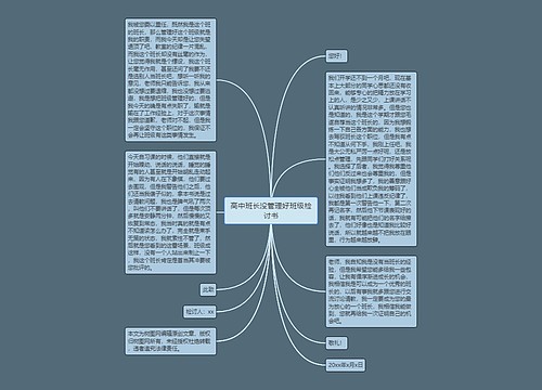 高中班长没管理好班级检讨书