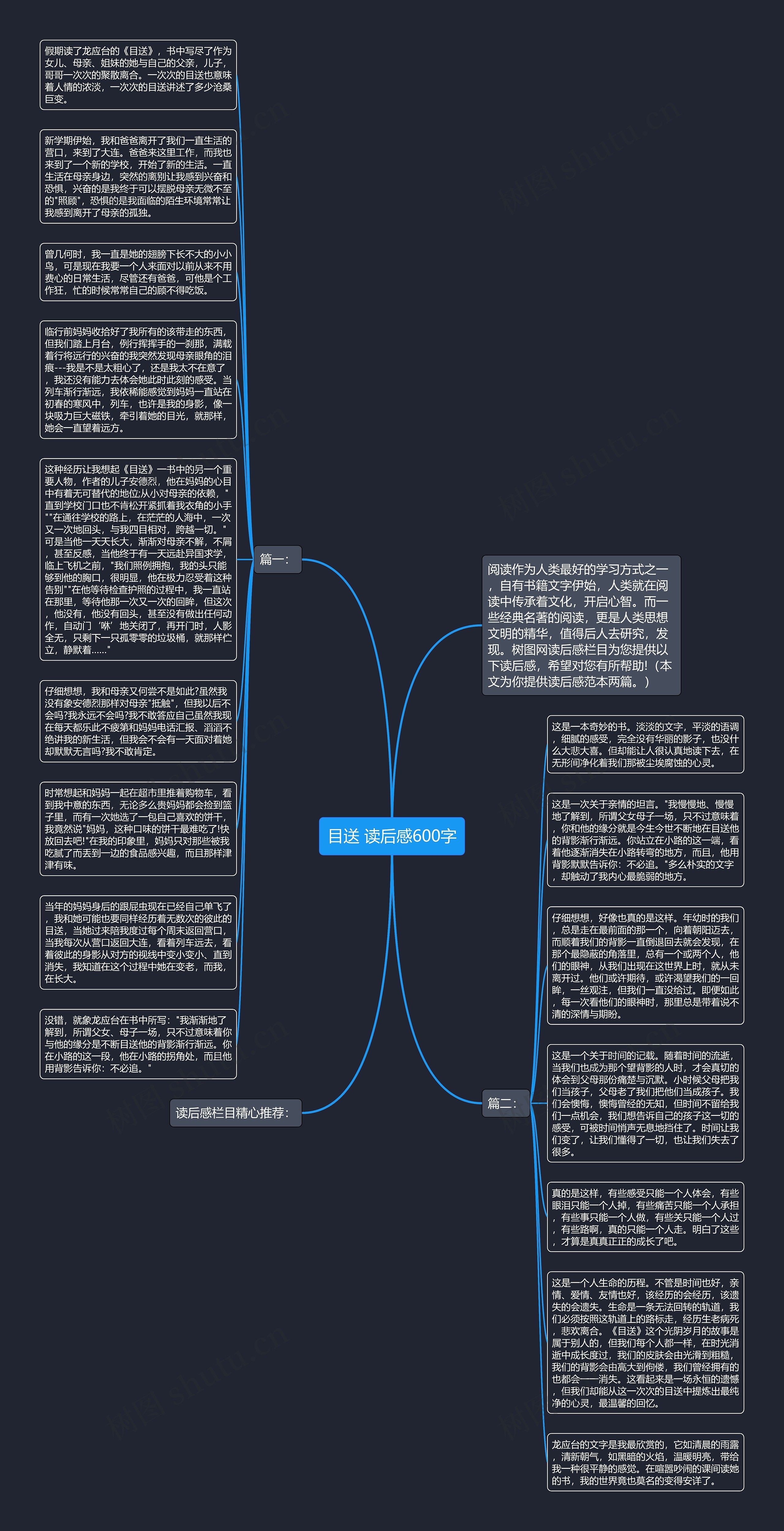 目送 读后感600字思维导图