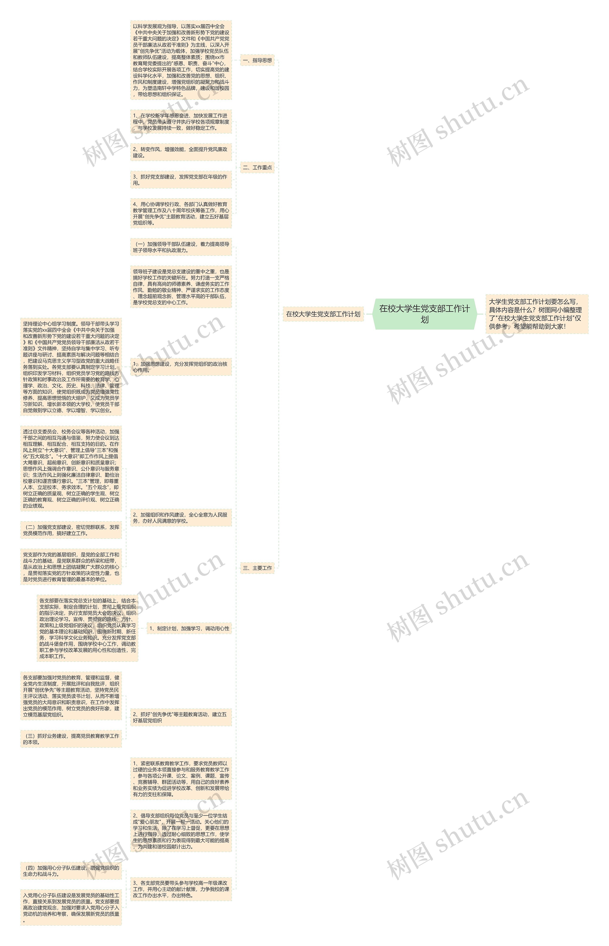 在校大学生党支部工作计划思维导图
