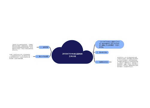 2015年下半年幼儿园培训工作计划