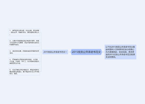 2015党员公开承诺书范文