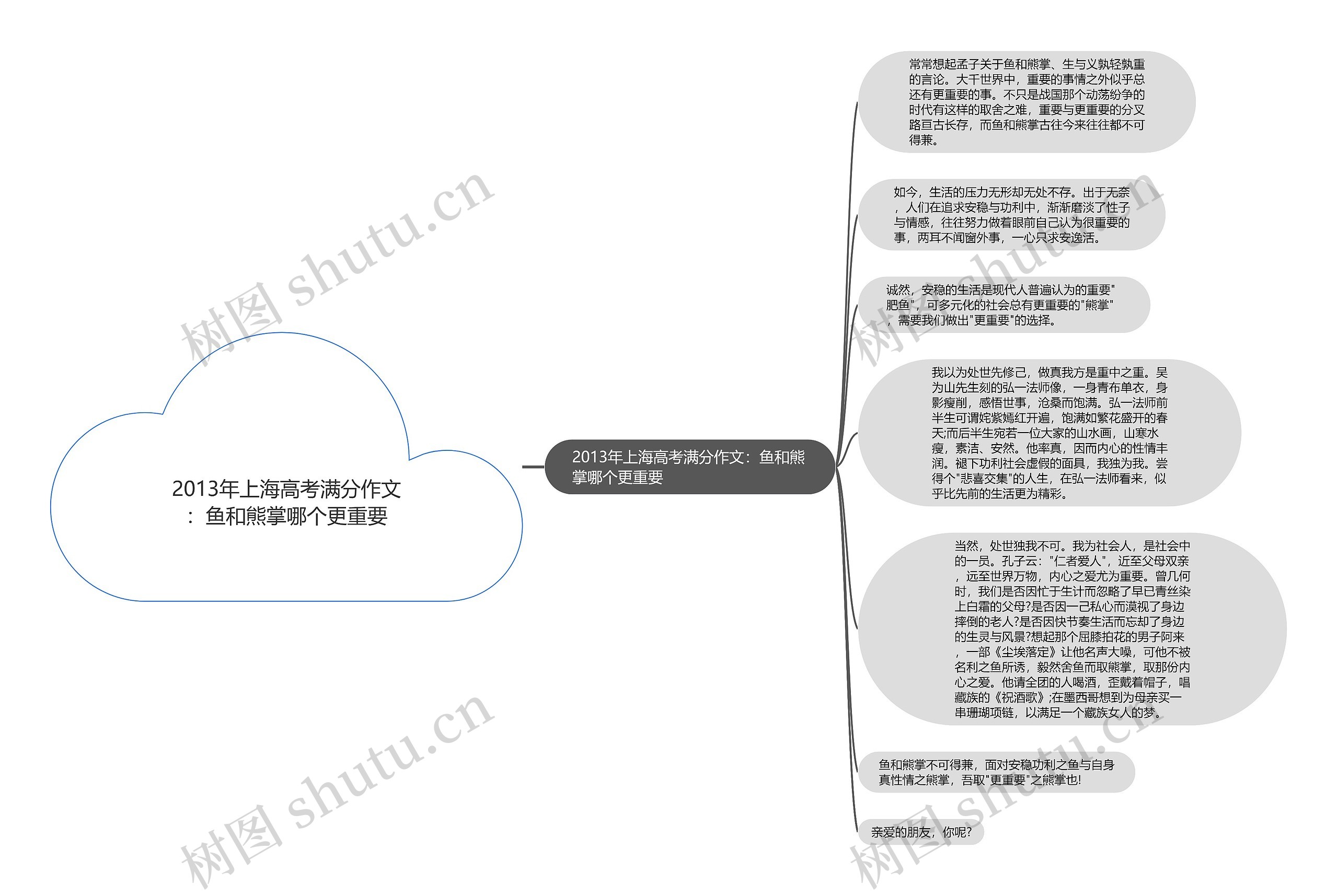 2013年上海高考满分作文：鱼和熊掌哪个更重要