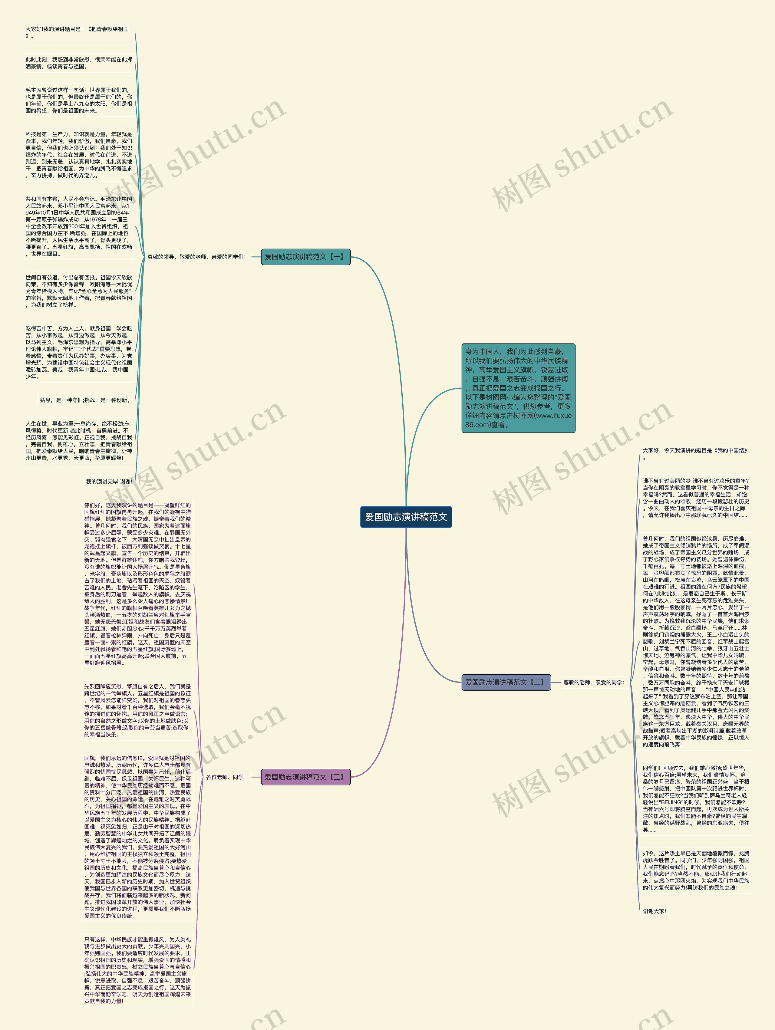 爱国励志演讲稿范文思维导图