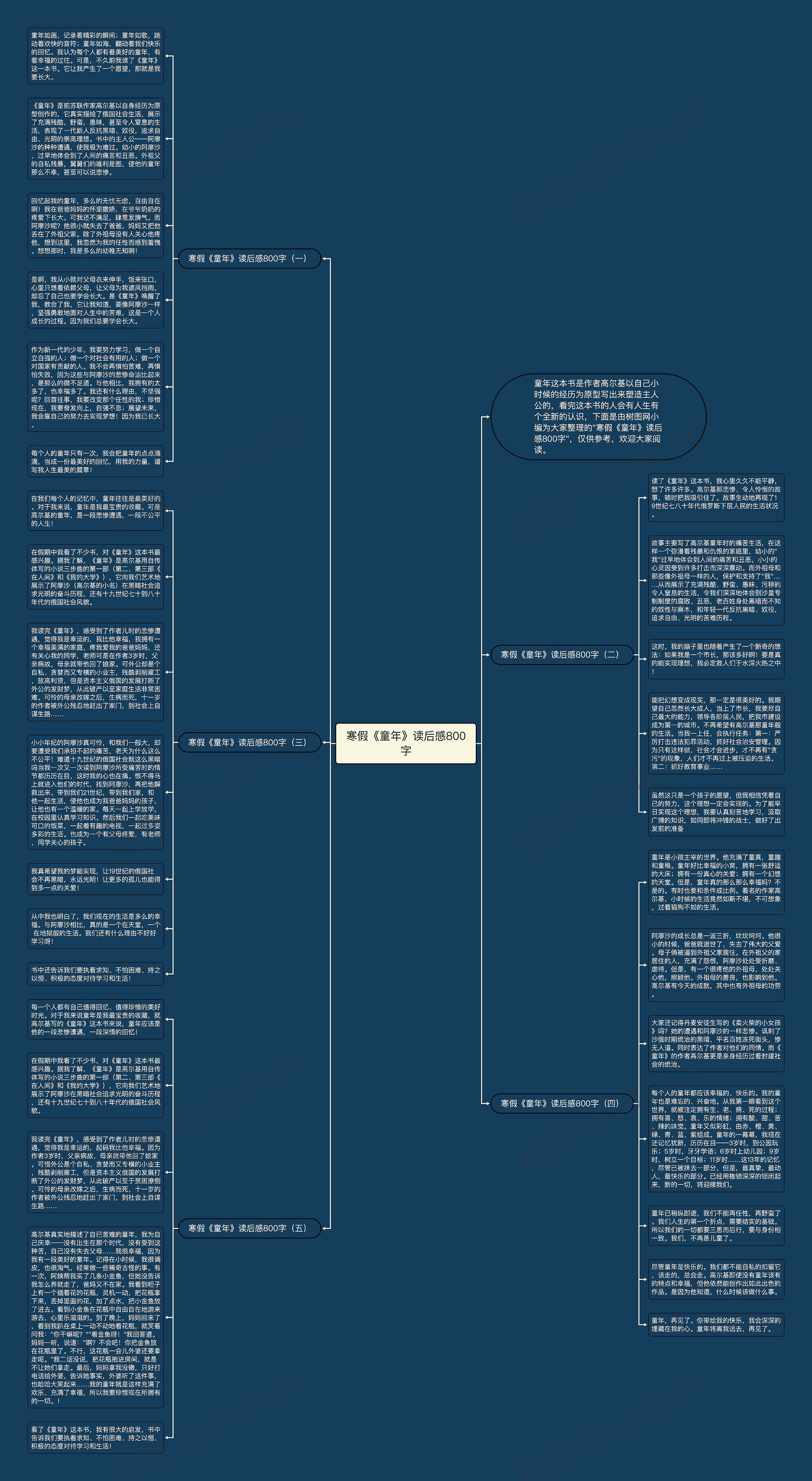 寒假《童年》读后感800字思维导图