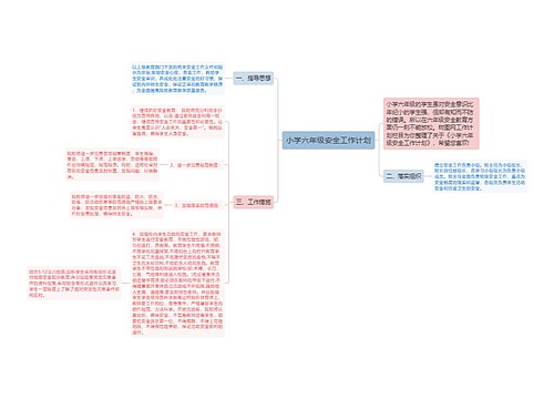 小学六年级安全工作计划