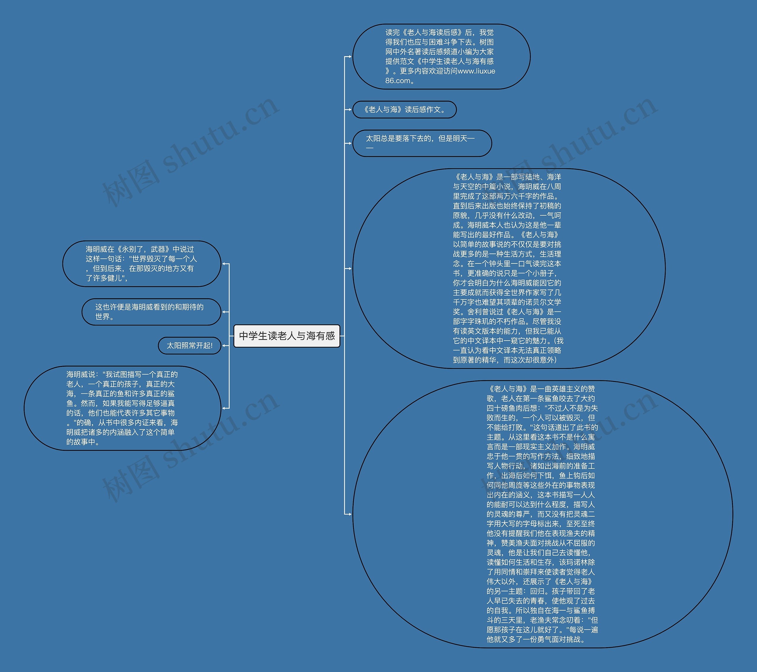 中学生读老人与海有感思维导图