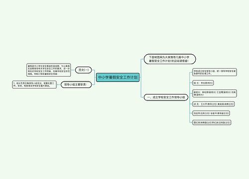 中小学暑假安全工作计划