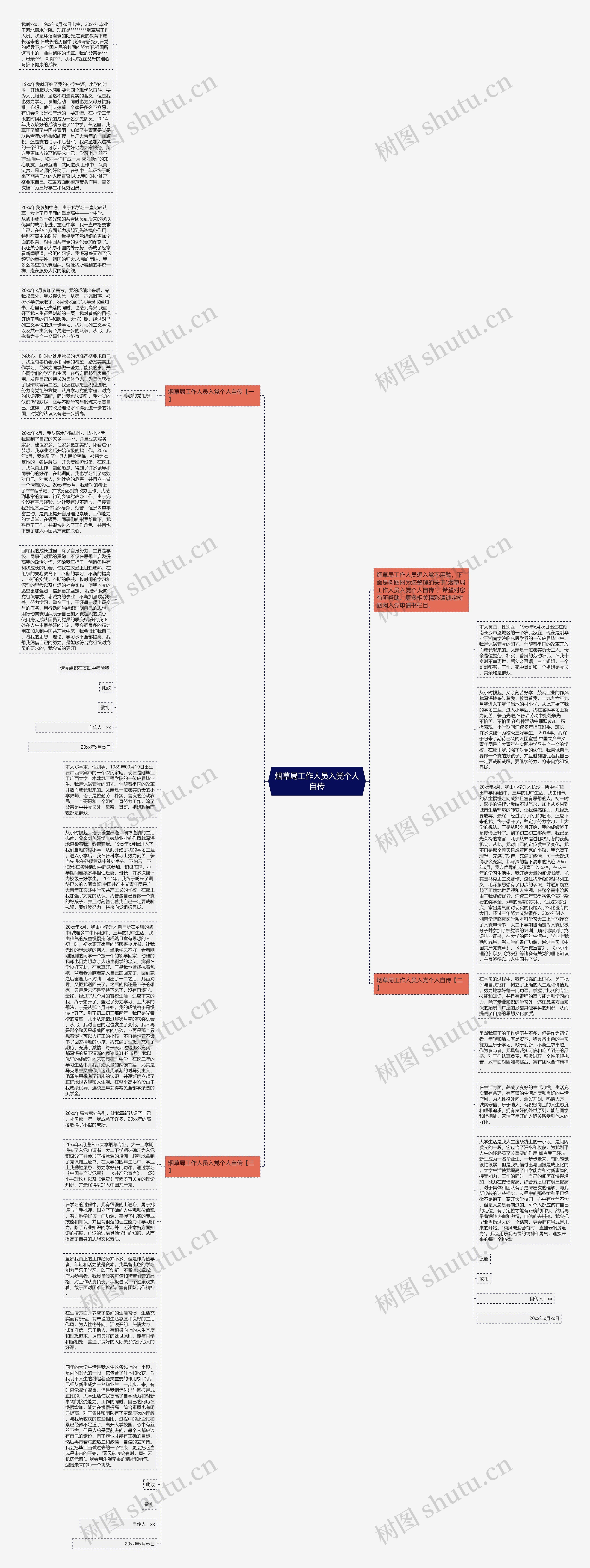 烟草局工作人员入党个人自传思维导图