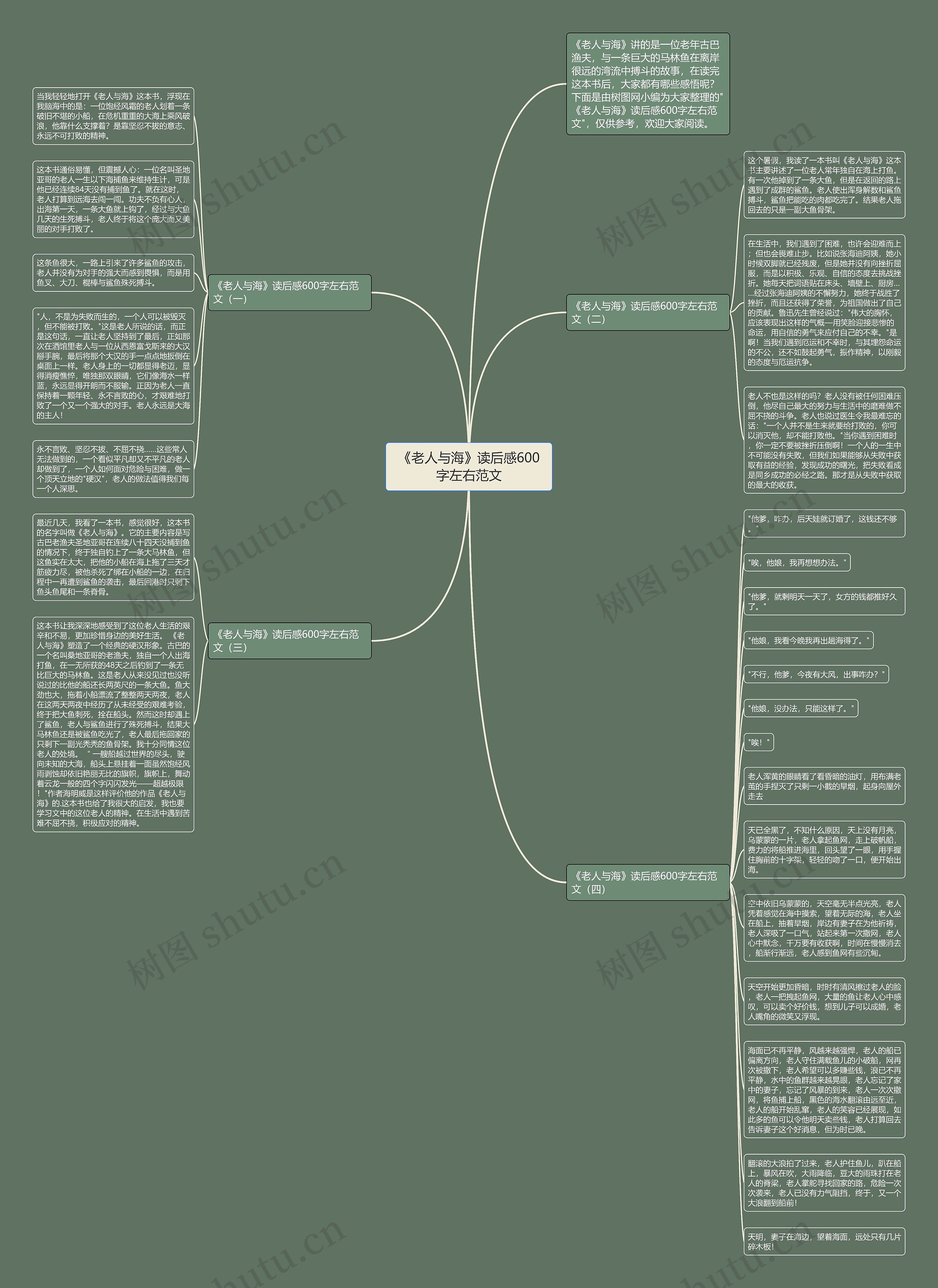 《老人与海》读后感600字左右范文思维导图