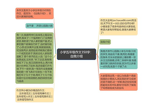 小学五年级作文350字：自我介绍