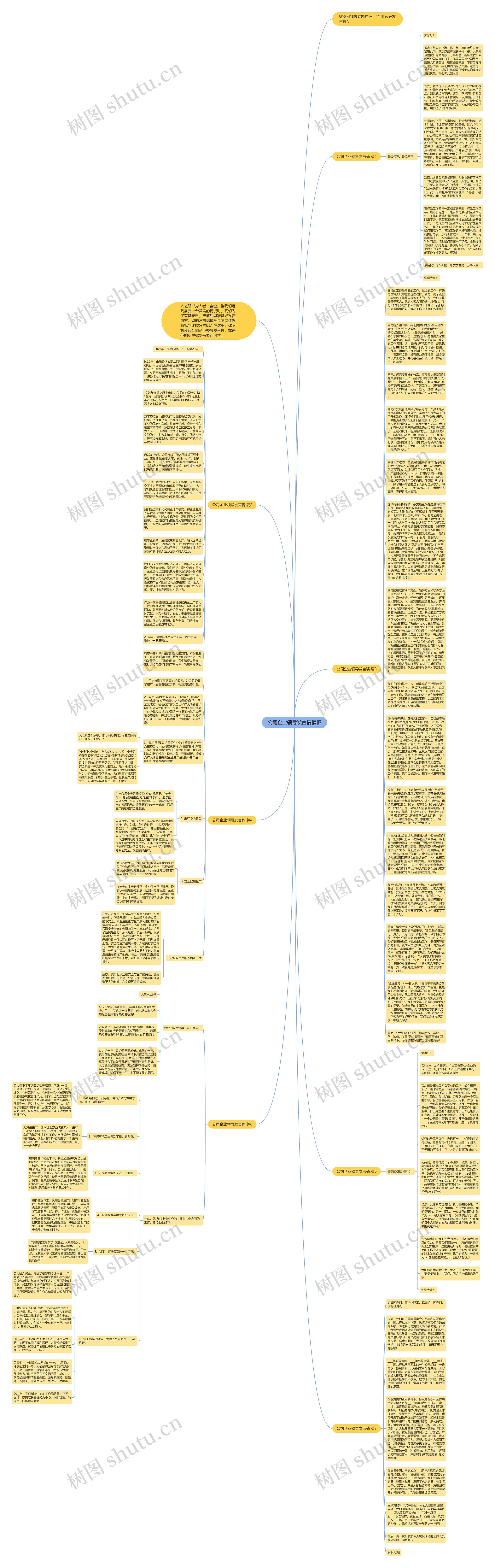 公司企业领导发言稿思维导图