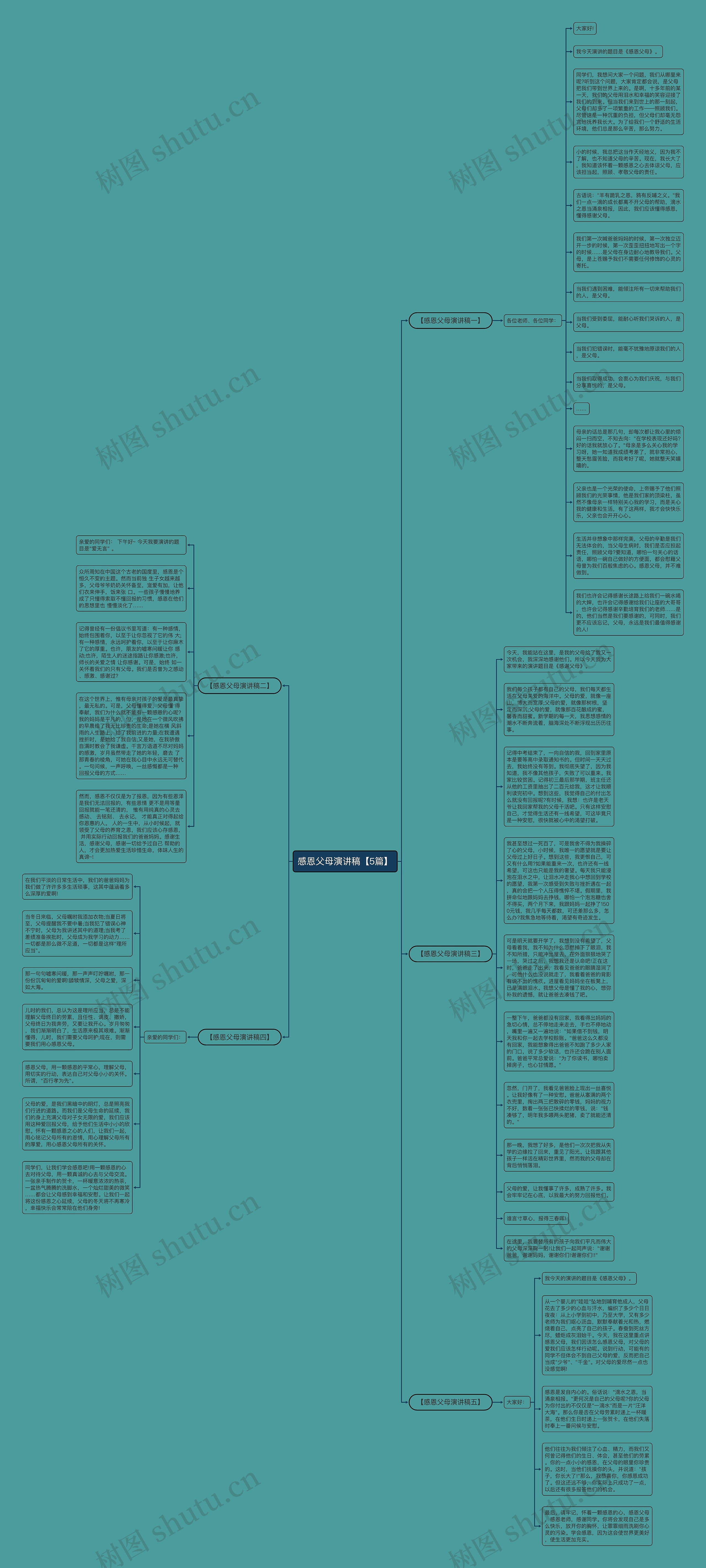 感恩父母演讲稿【5篇】思维导图