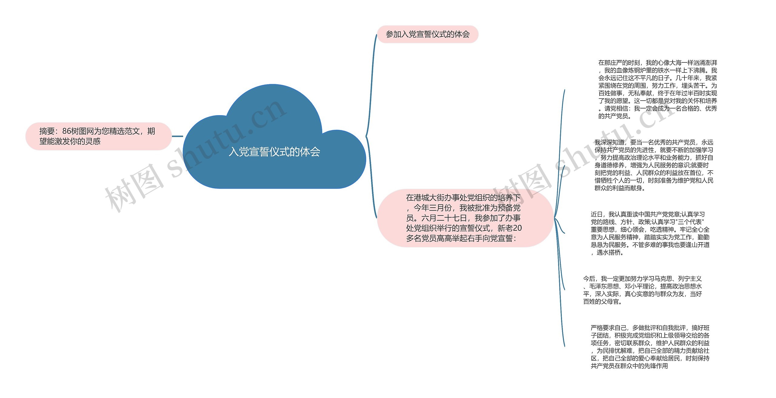 入党宣誓仪式的体会思维导图