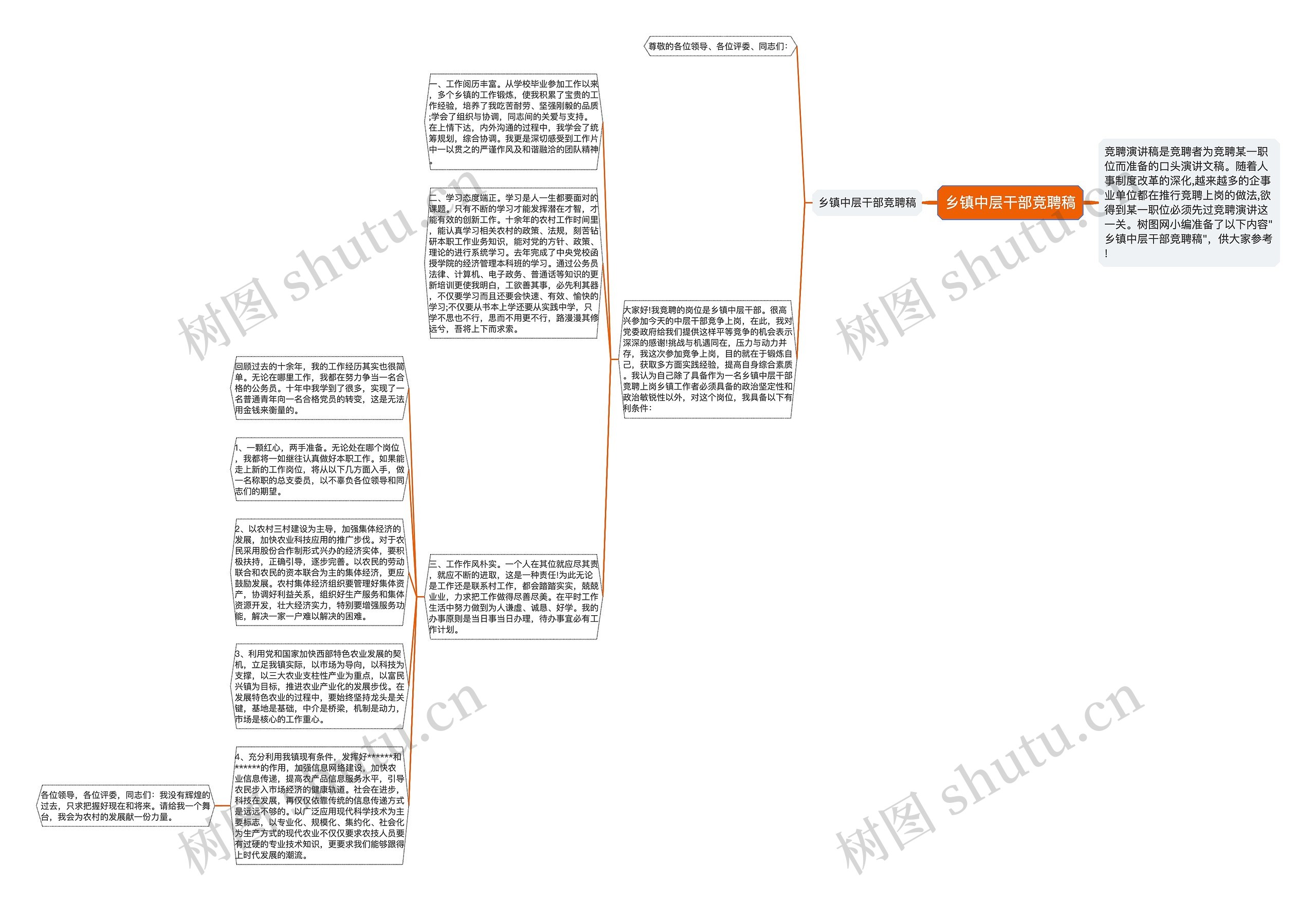 乡镇中层干部竞聘稿思维导图