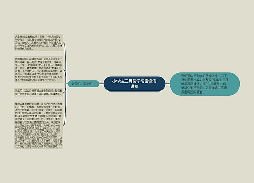 小学生三月份学习雷锋演讲稿