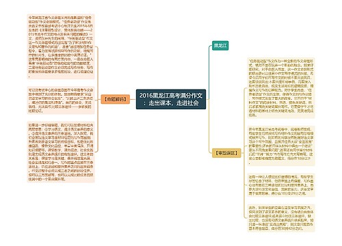 2016黑龙江高考满分作文：走出课本，走进社会