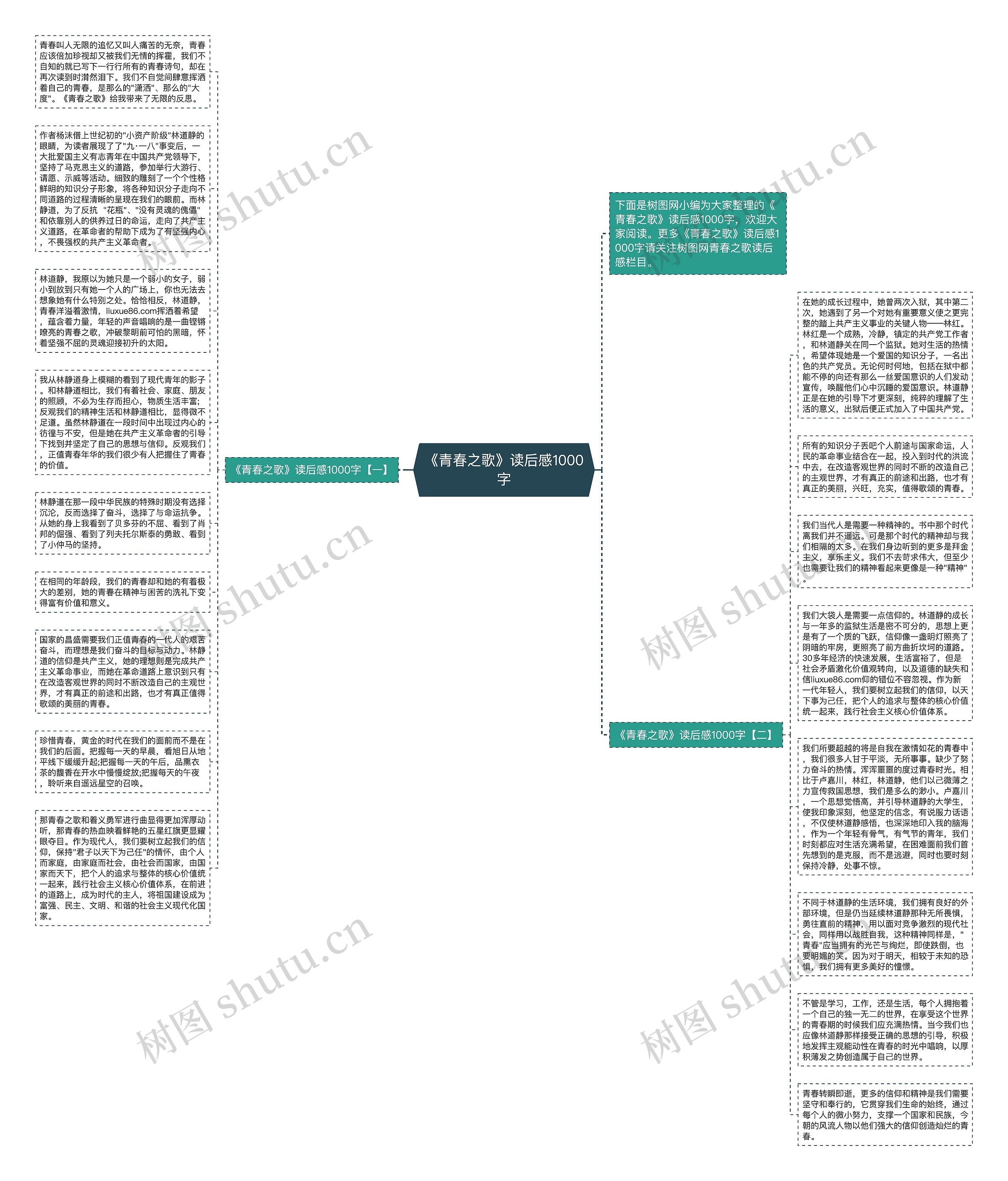 《青春之歌》读后感1000字思维导图