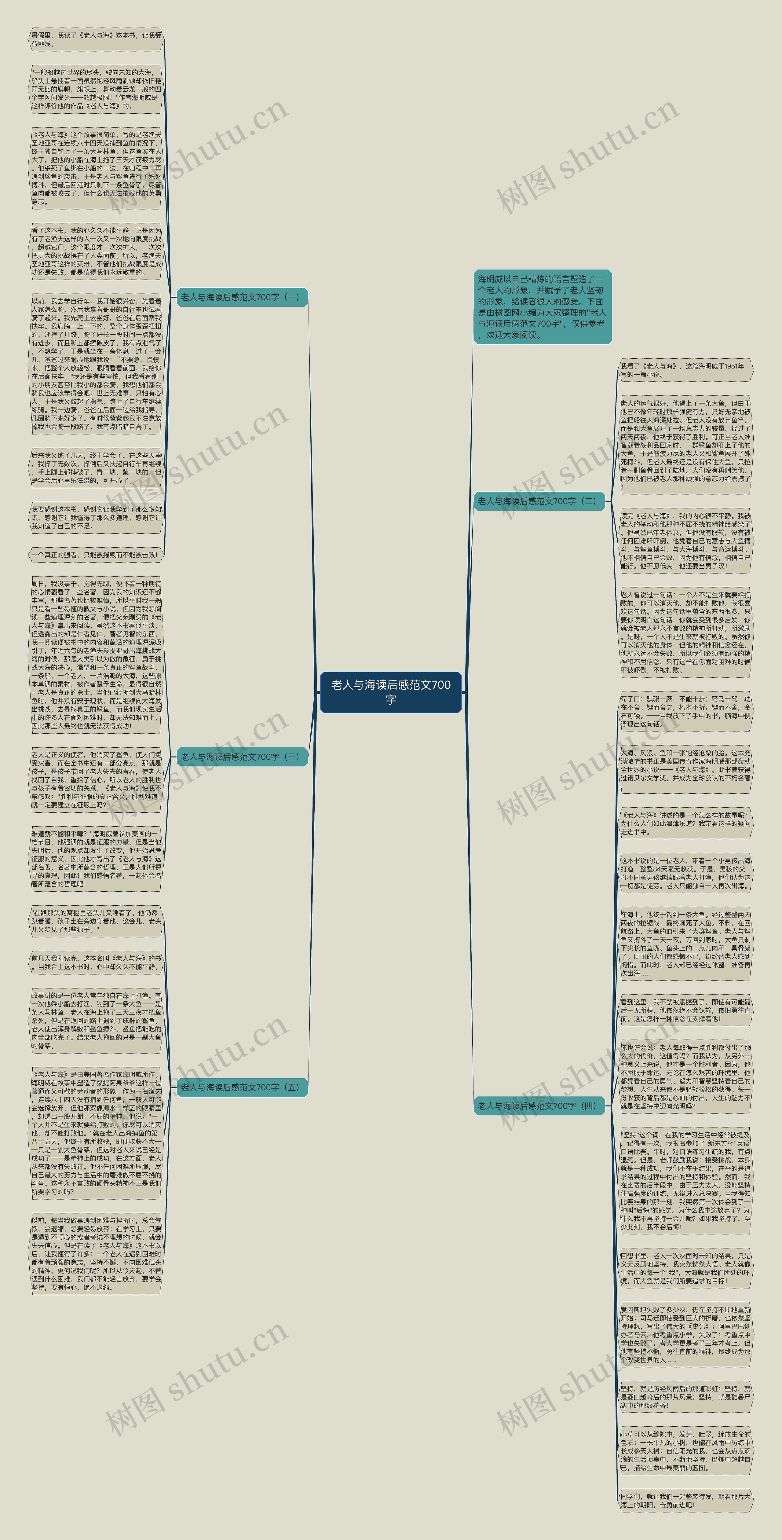 老人与海读后感范文700字思维导图