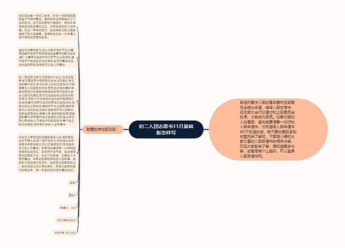 初二入团志愿书11月基础版怎样写