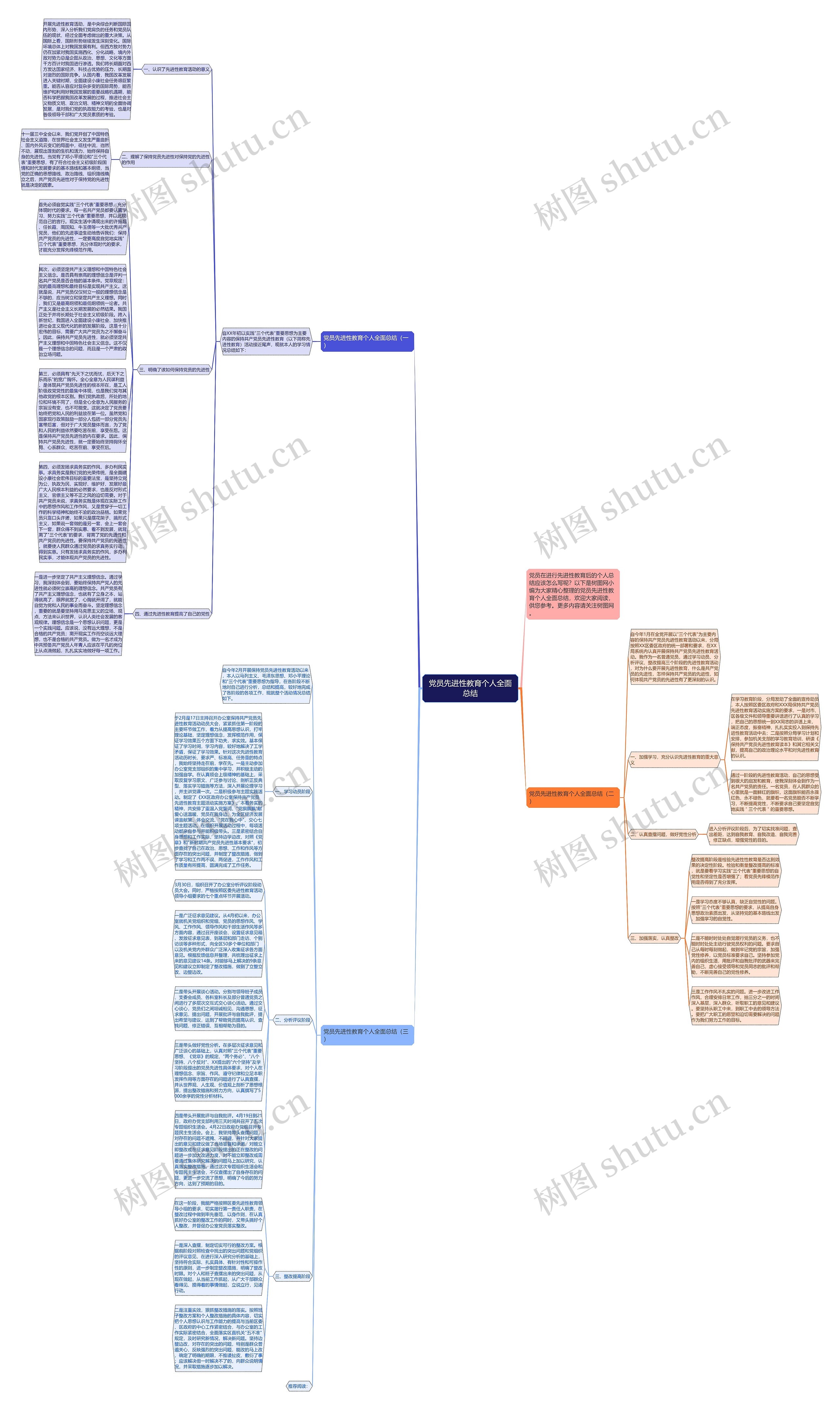 党员先进性教育个人全面总结思维导图