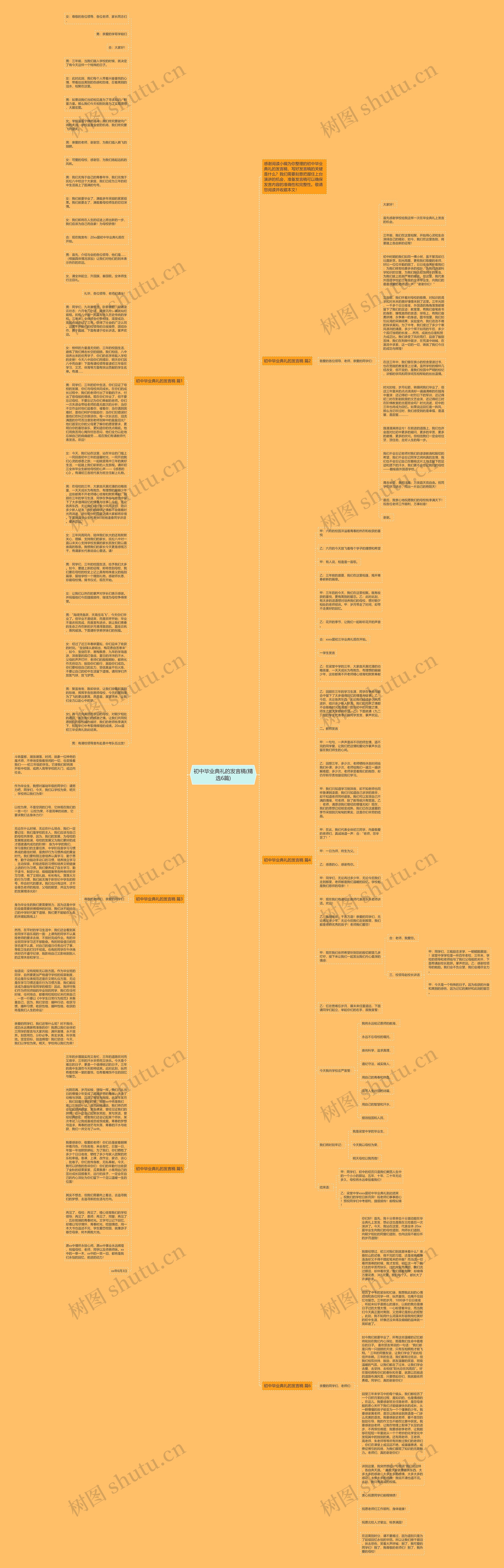 初中毕业典礼的发言稿(精选6篇)思维导图