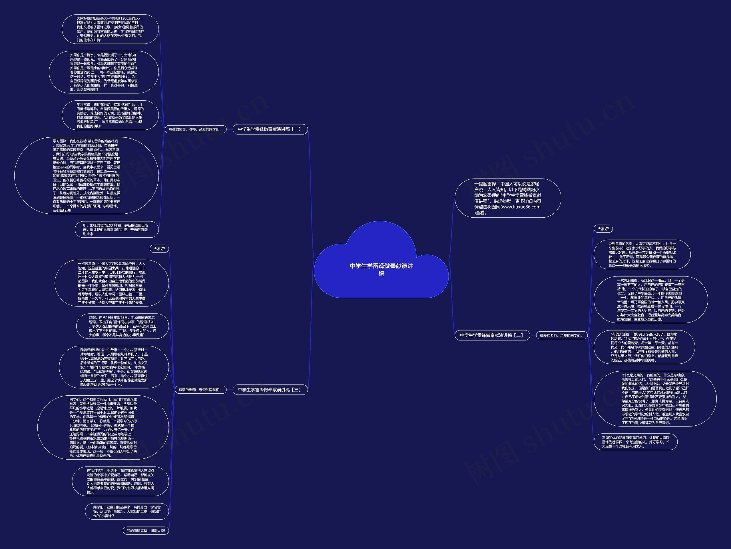 中学生学雷锋做奉献演讲稿思维导图