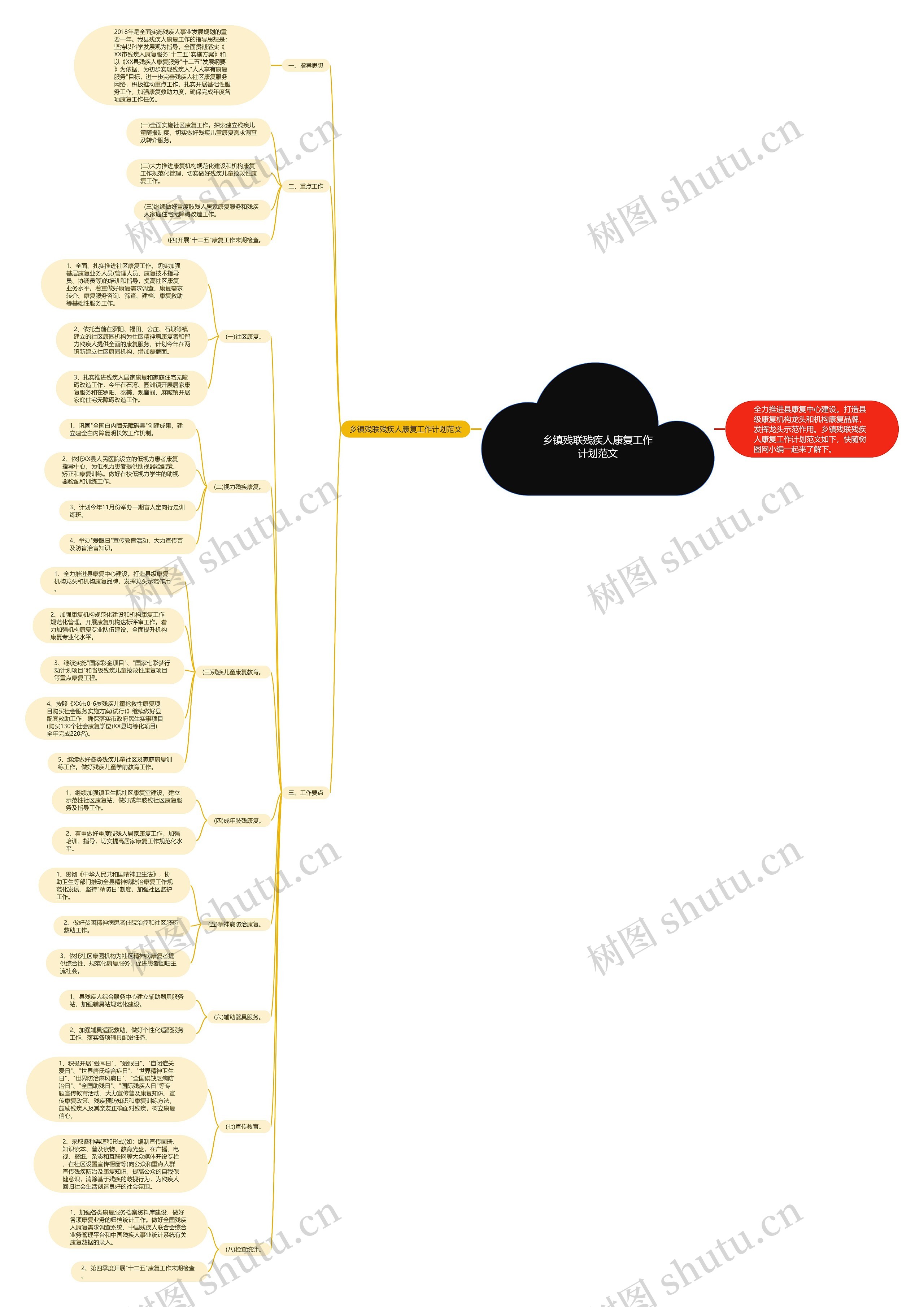 乡镇残联残疾人康复工作计划范文思维导图