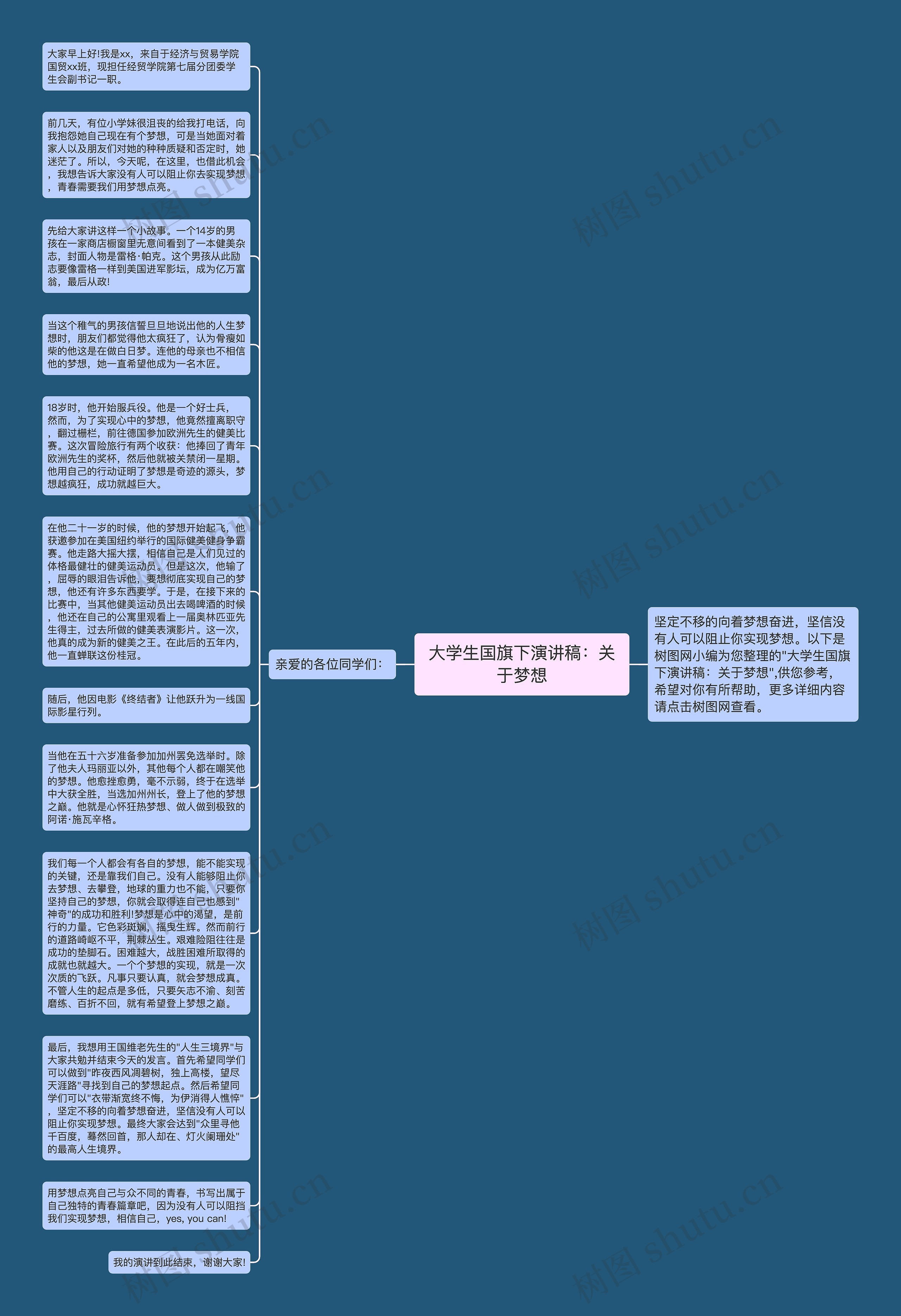 大学生国旗下演讲稿：关于梦想