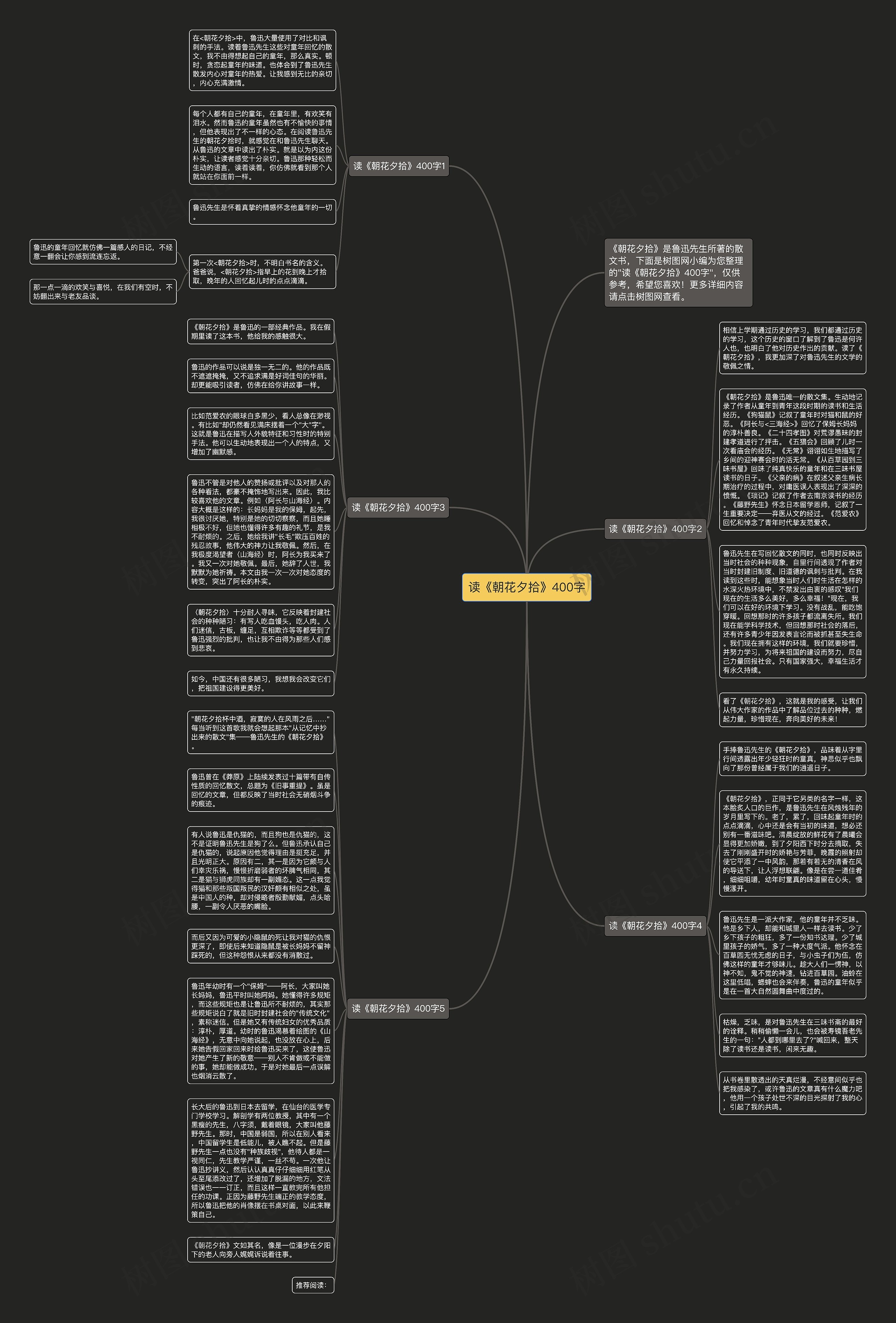 读《朝花夕拾》400字思维导图