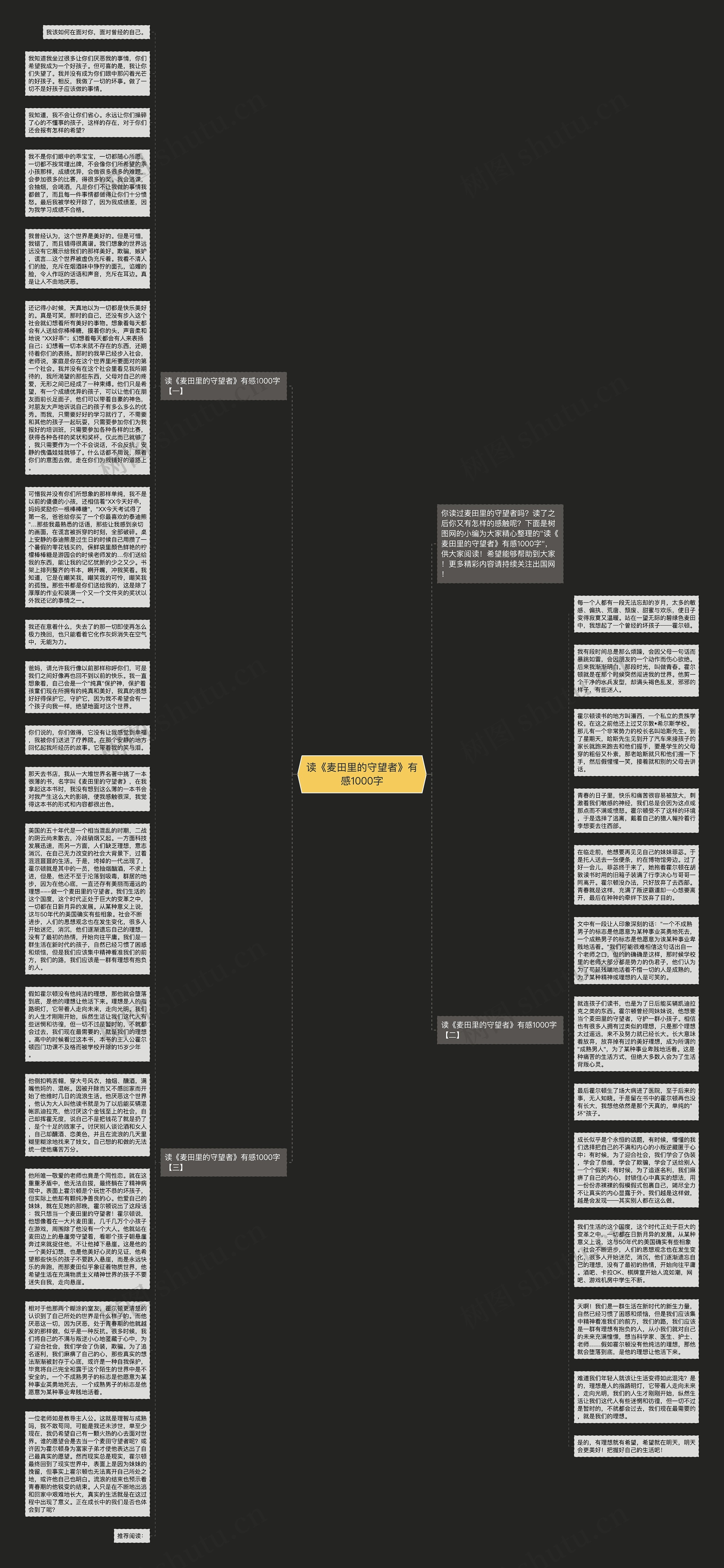 读《麦田里的守望者》有感1000字思维导图