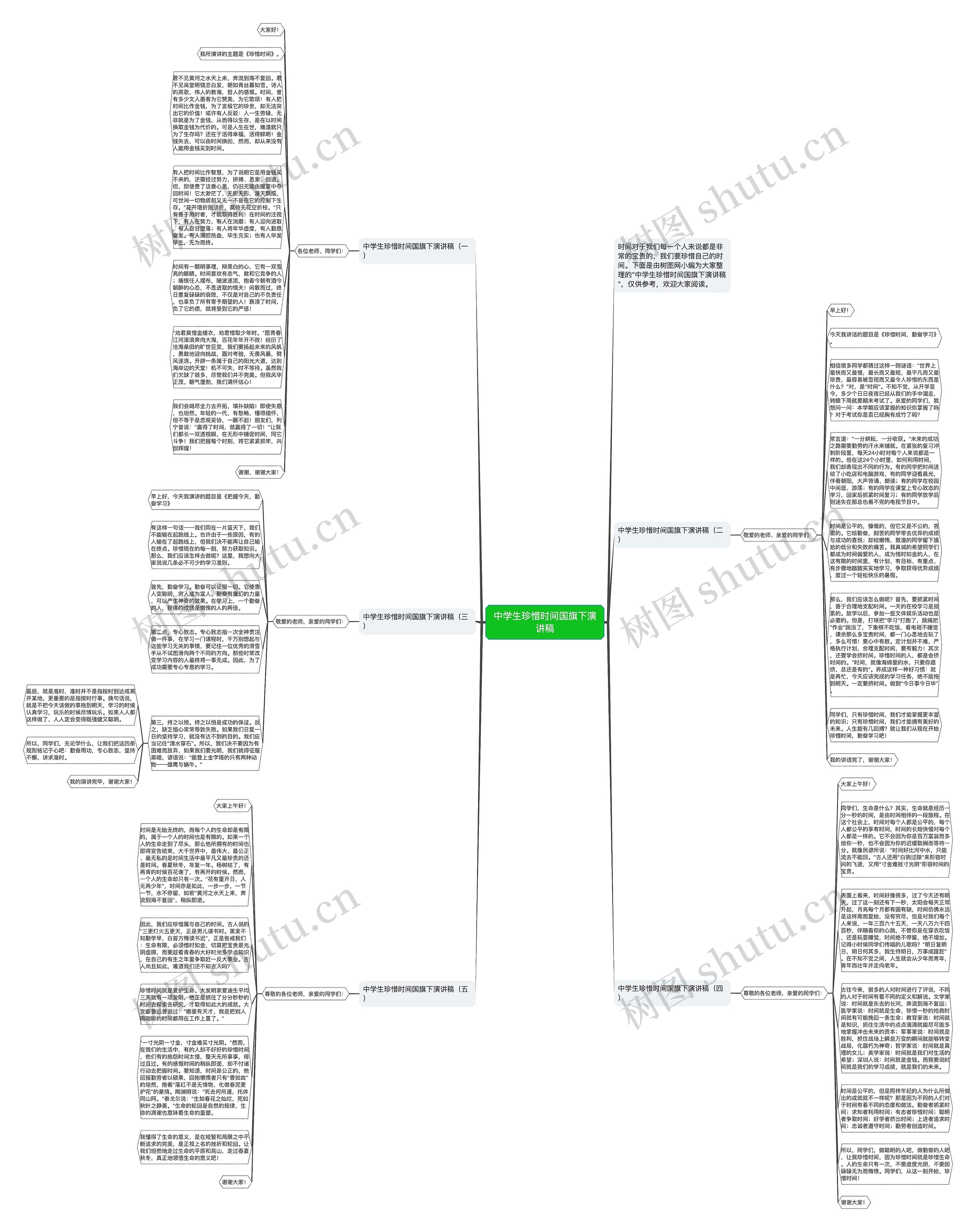 中学生珍惜时间国旗下演讲稿思维导图