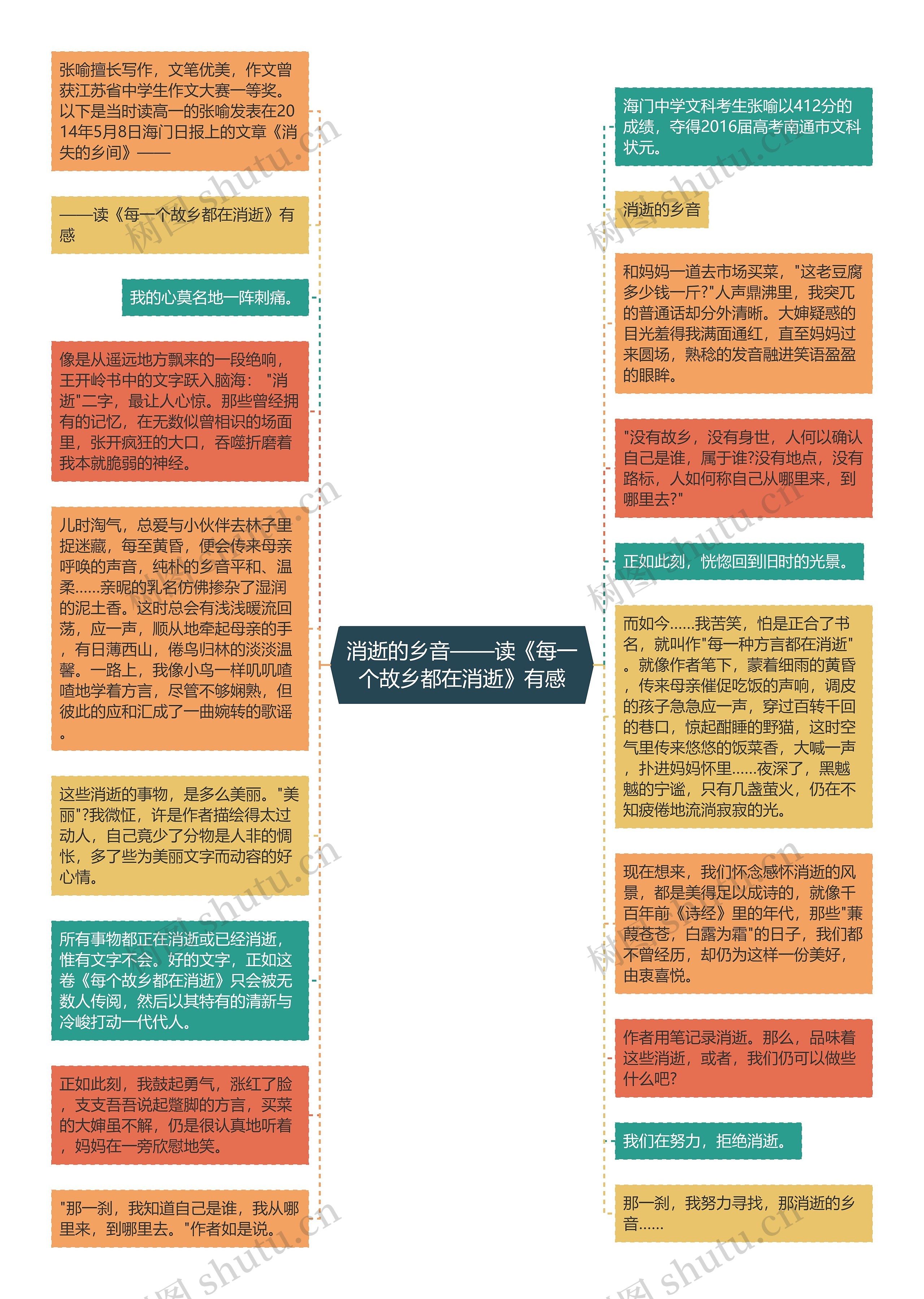 消逝的乡音——读《每一个故乡都在消逝》有感思维导图