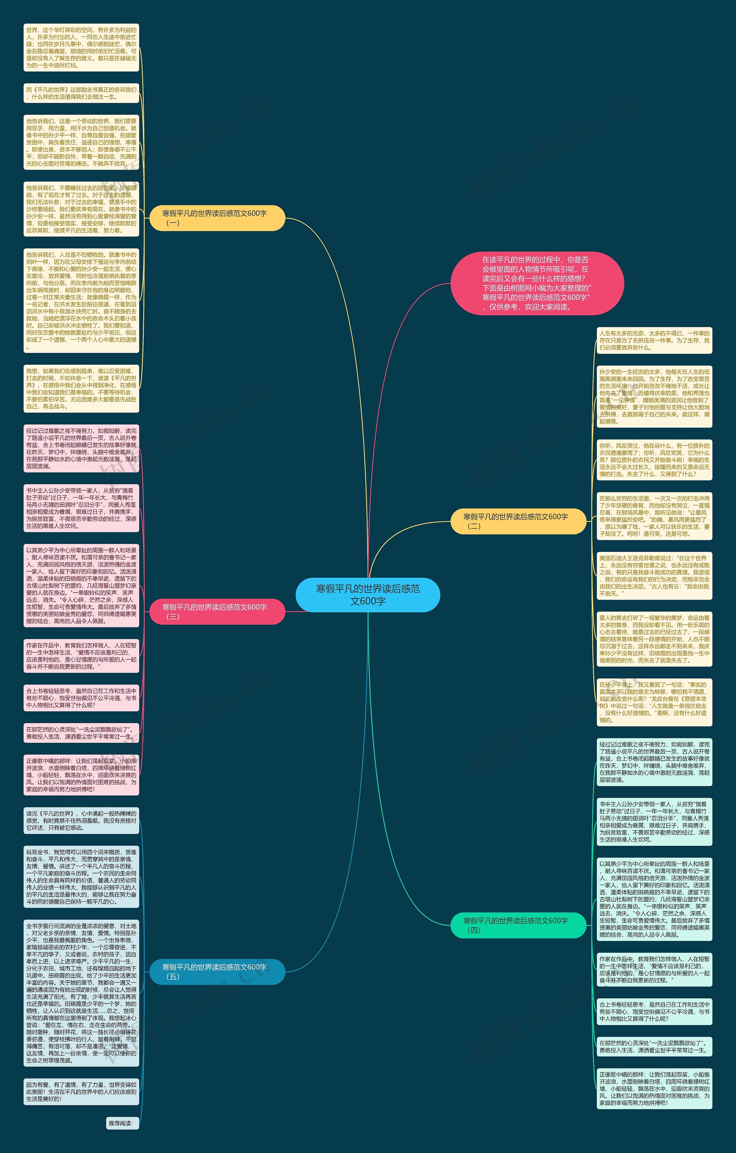 寒假平凡的世界读后感范文600字思维导图