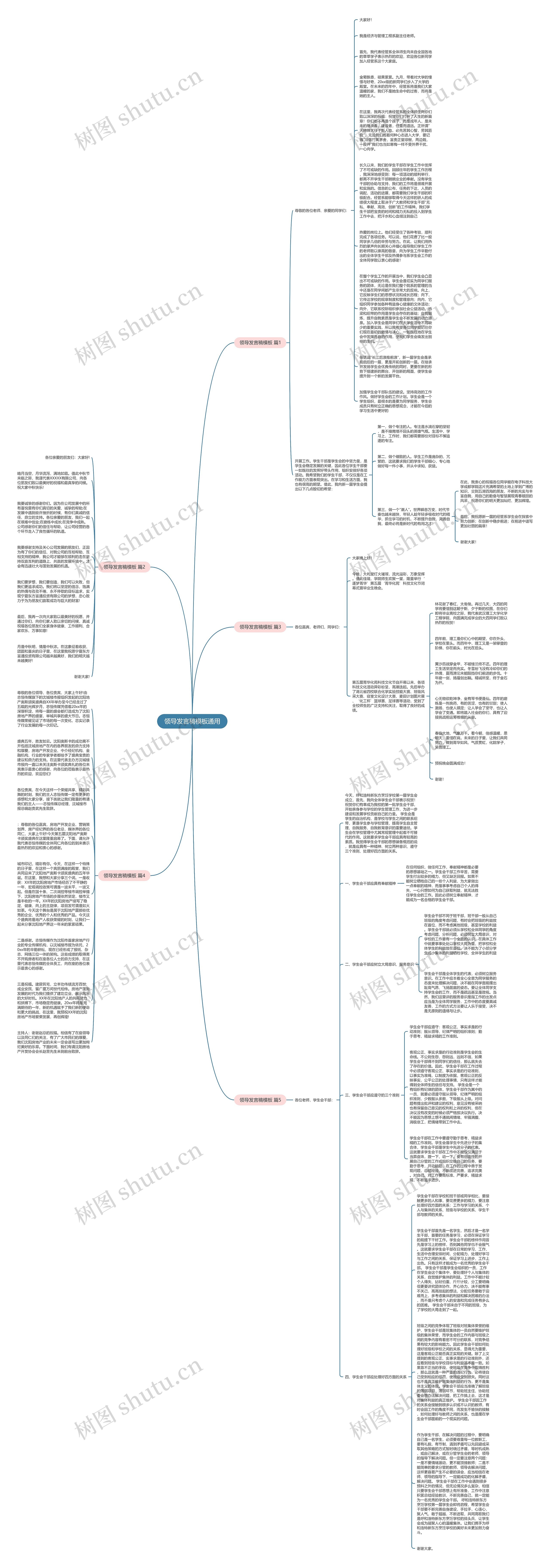 领导发言稿通用思维导图