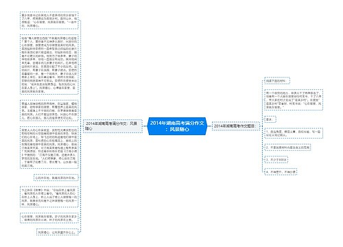 2014年湖南高考满分作文：风景随心