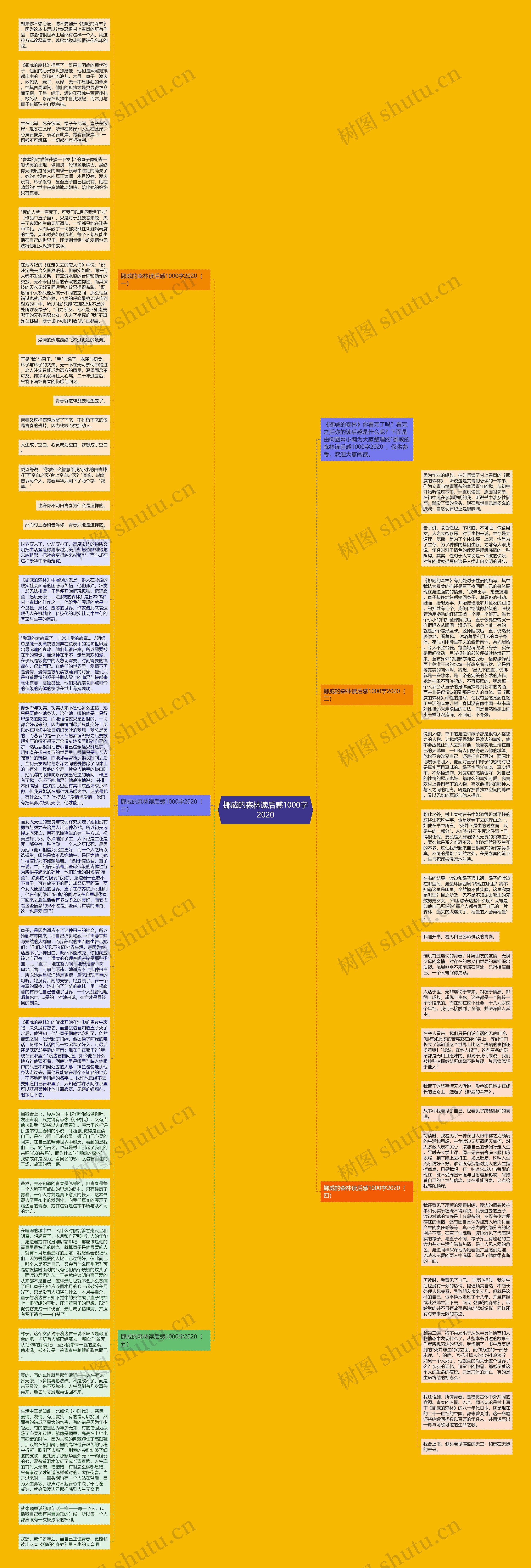 挪威的森林读后感1000字2020思维导图