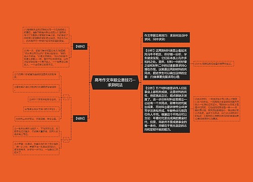 高考作文审题立意技巧--求异同法