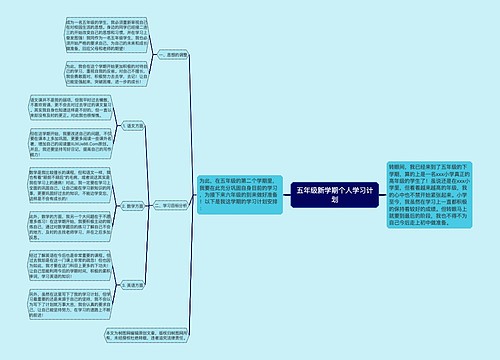 五年级新学期个人学习计划