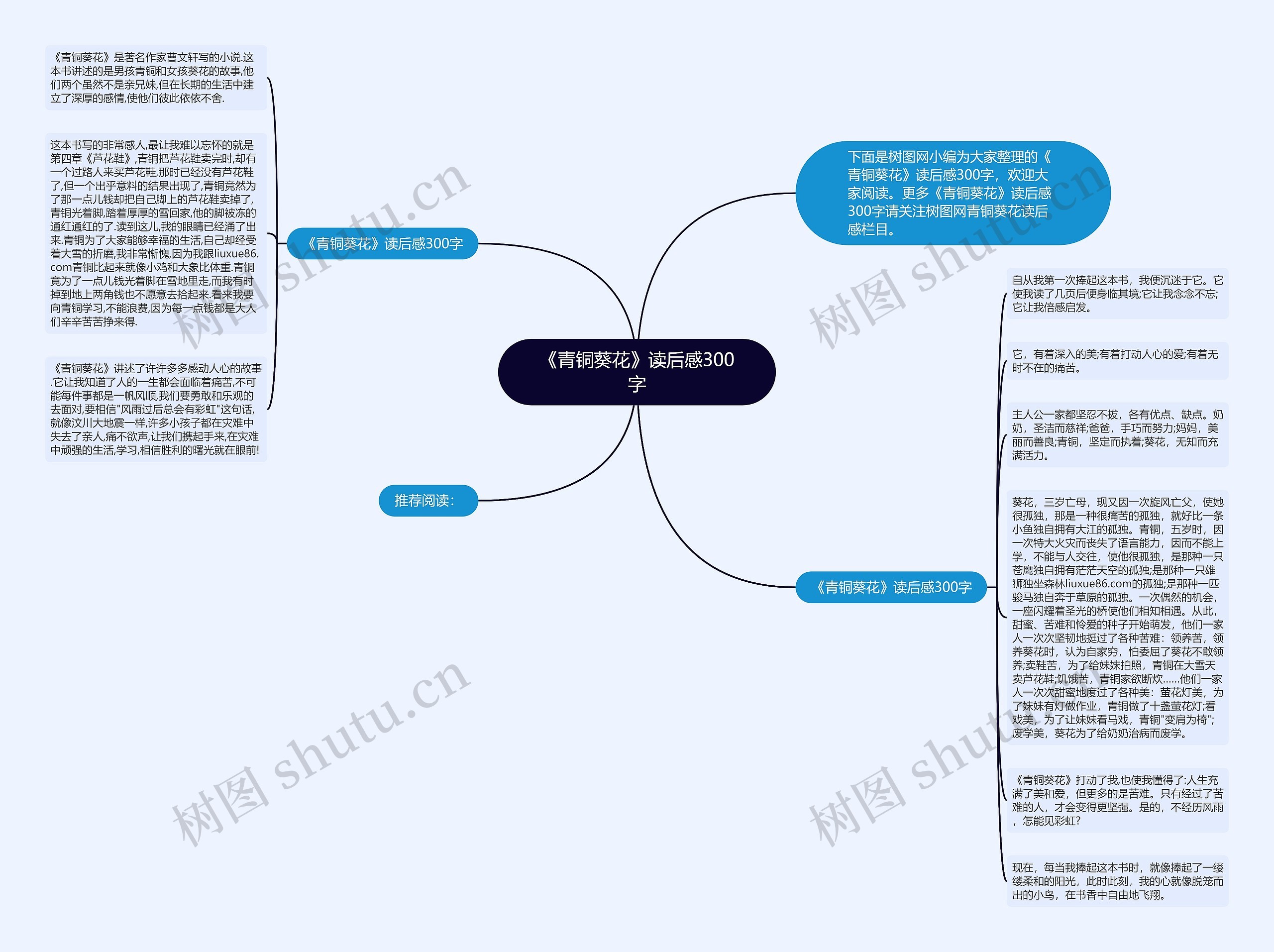 《青铜葵花》读后感300字思维导图