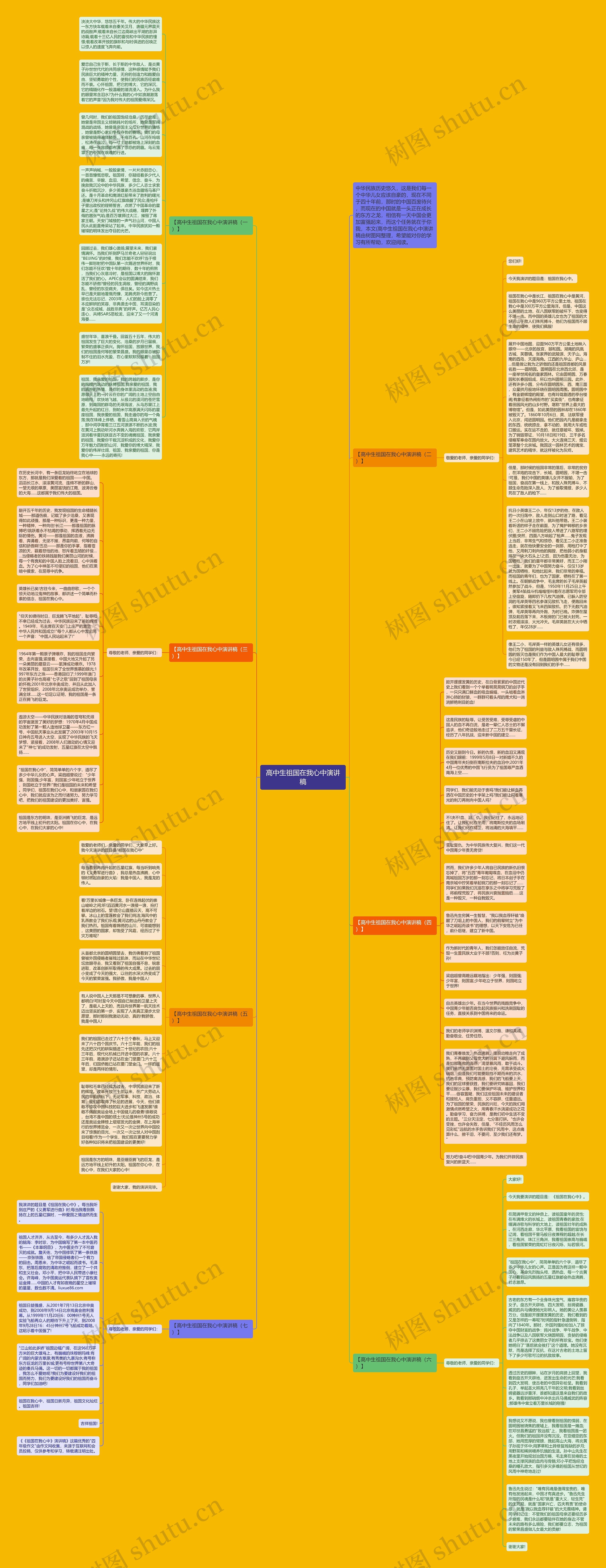 高中生祖国在我心中演讲稿思维导图